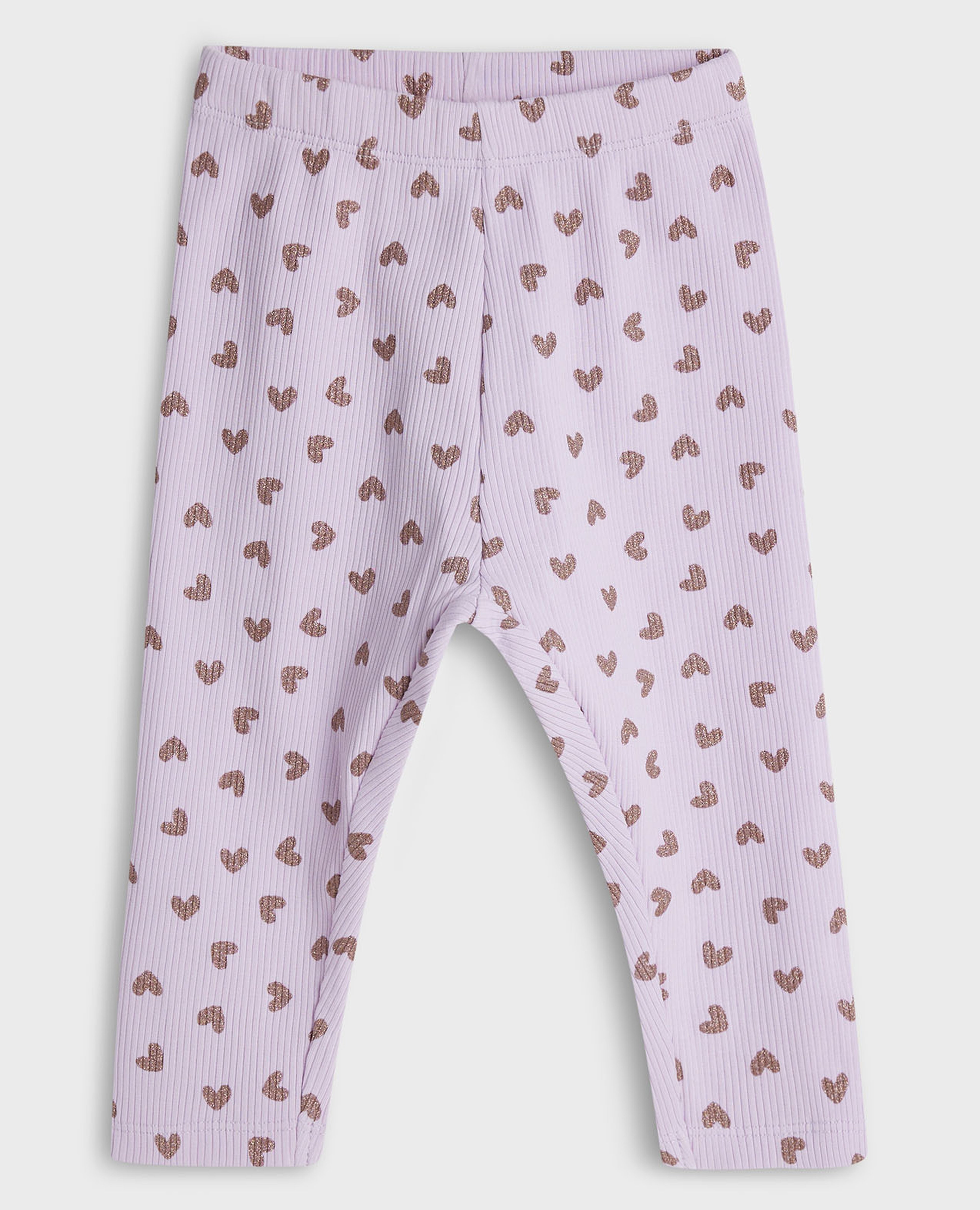 ليقنز بطبعة قلوب وخصر مطاطي