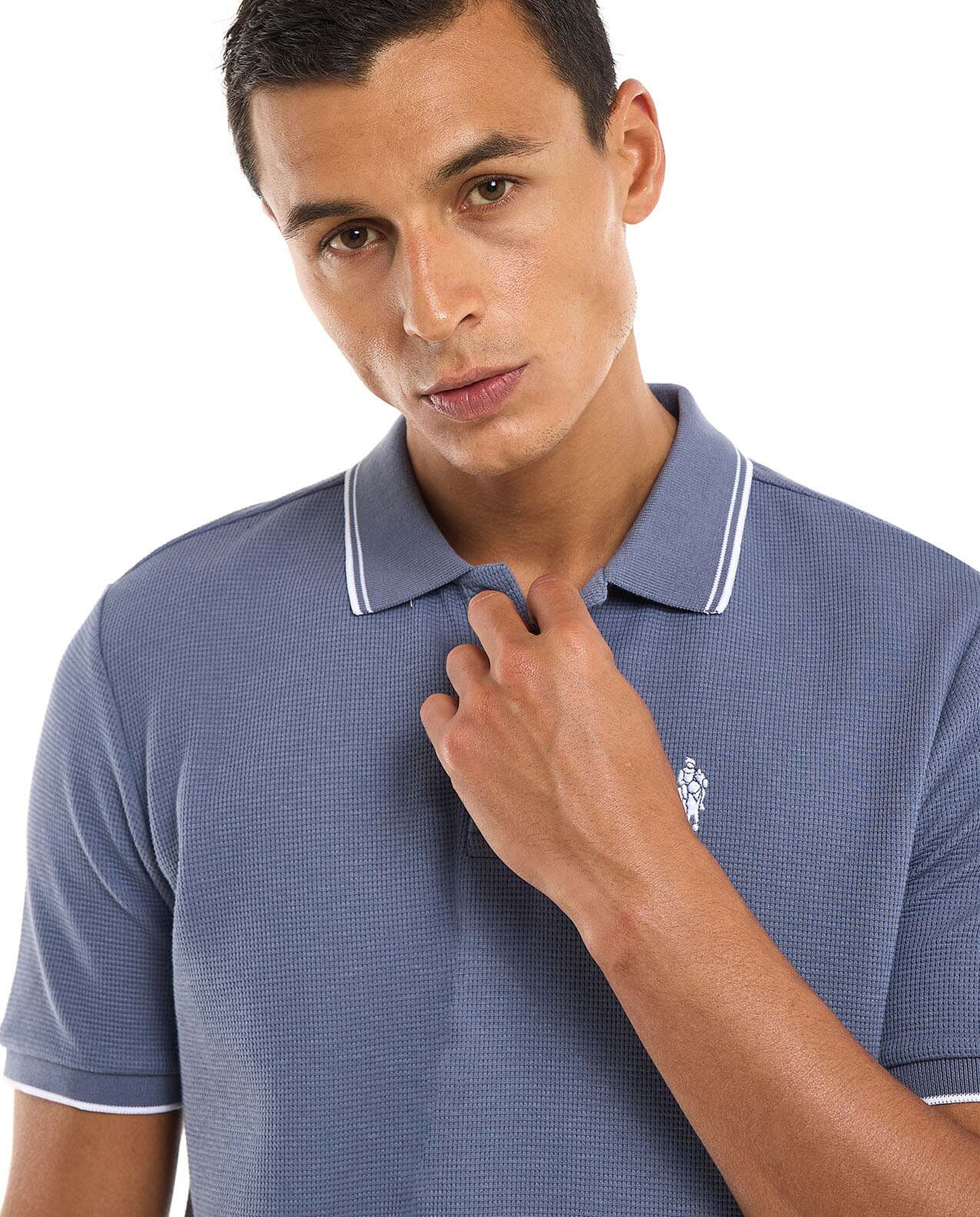 Logo Detail Polo T-Shirt with Short Sleeves