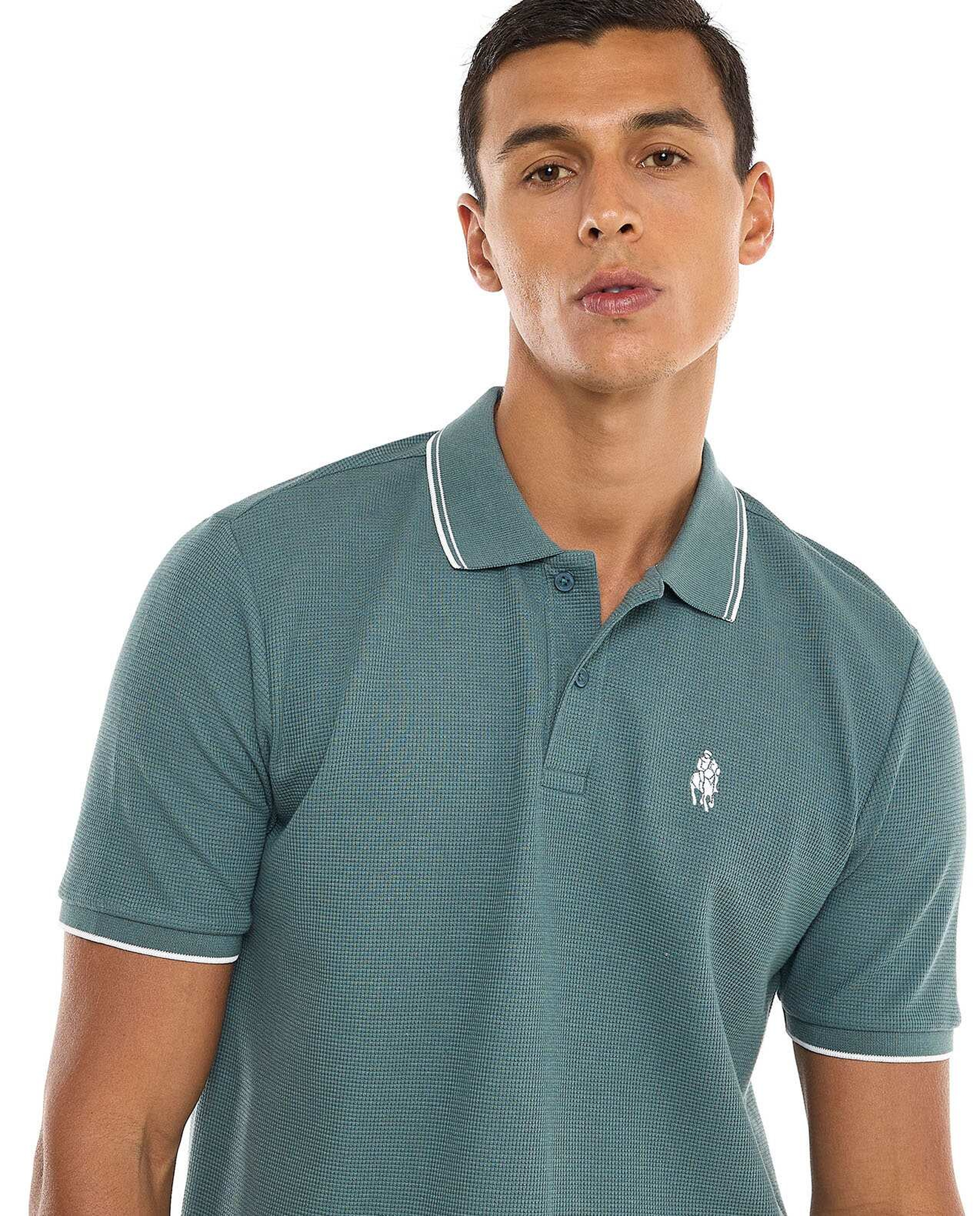 Logo Detail Polo T-Shirt with Short Sleeves
