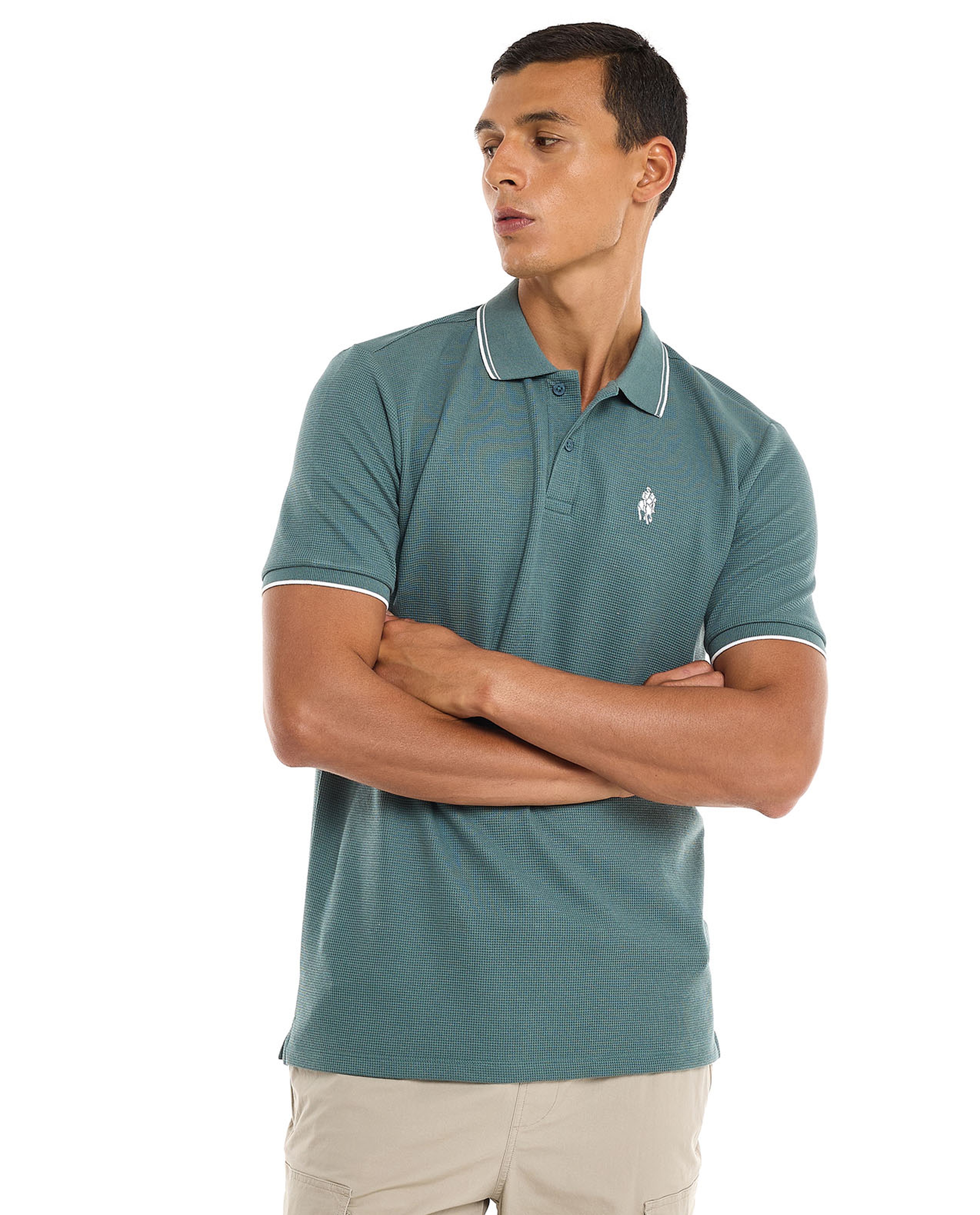 Logo Detail Polo T-Shirt with Short Sleeves