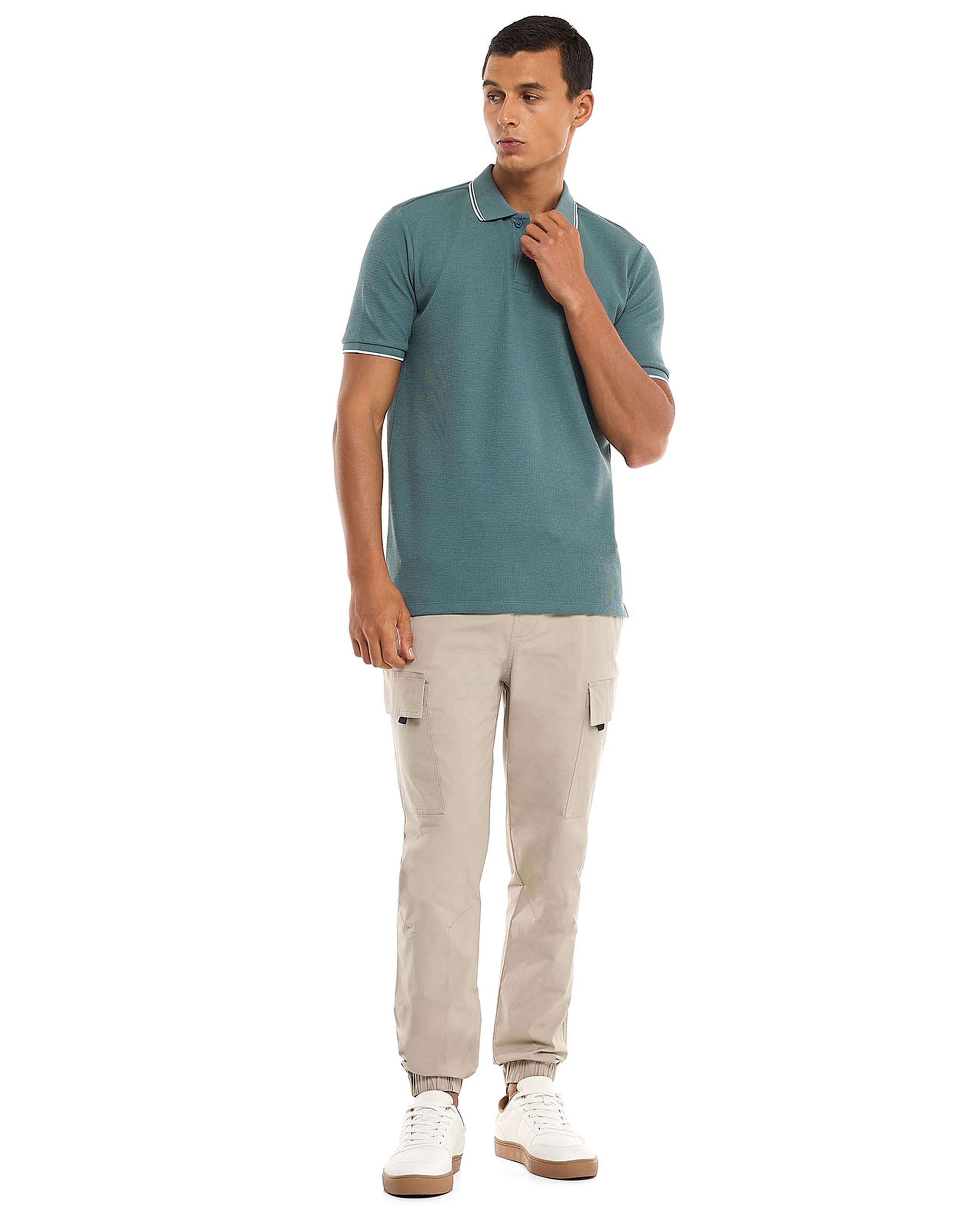 Logo Detail Polo T-Shirt with Short Sleeves