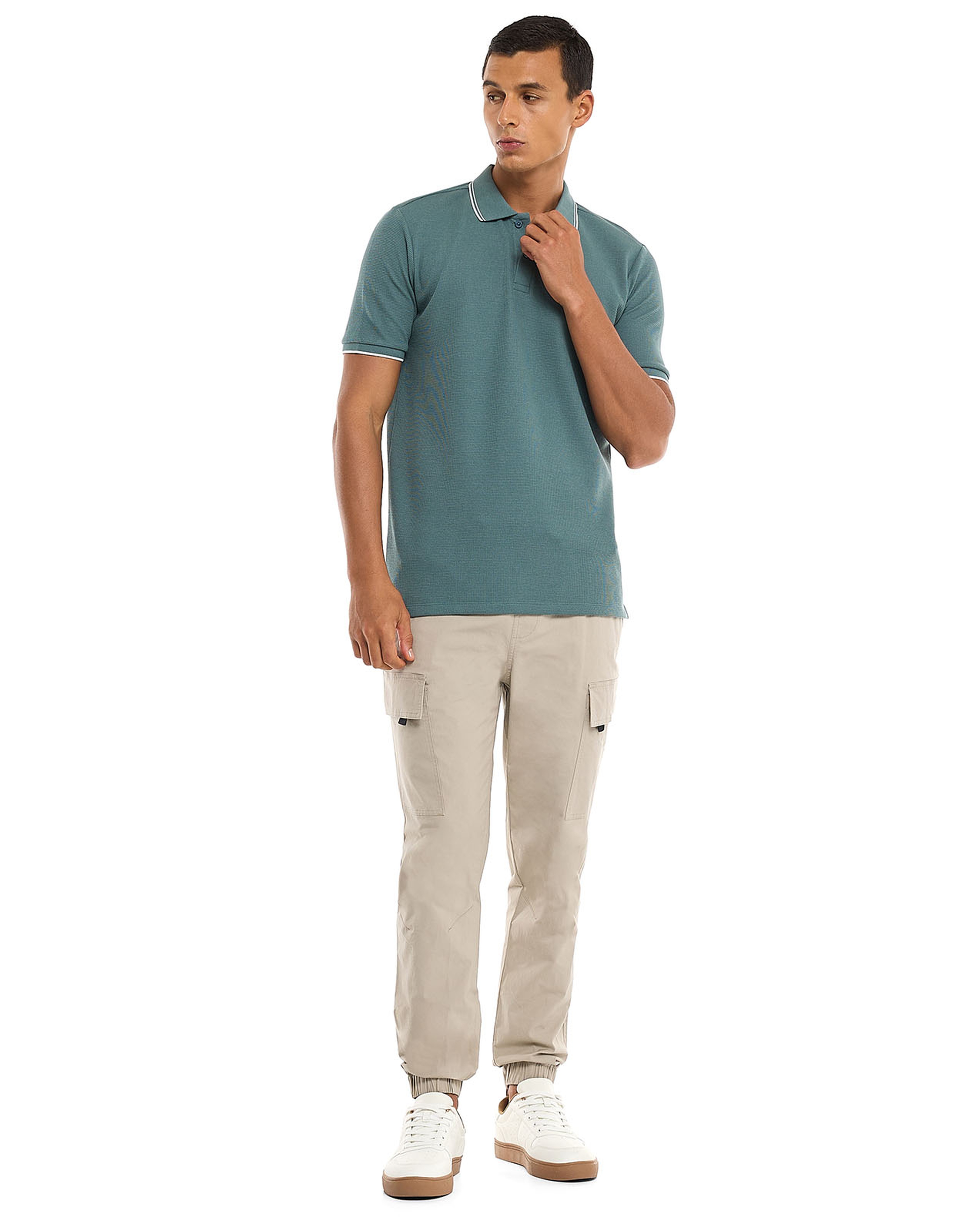 Logo Detail Polo T-Shirt with Short Sleeves