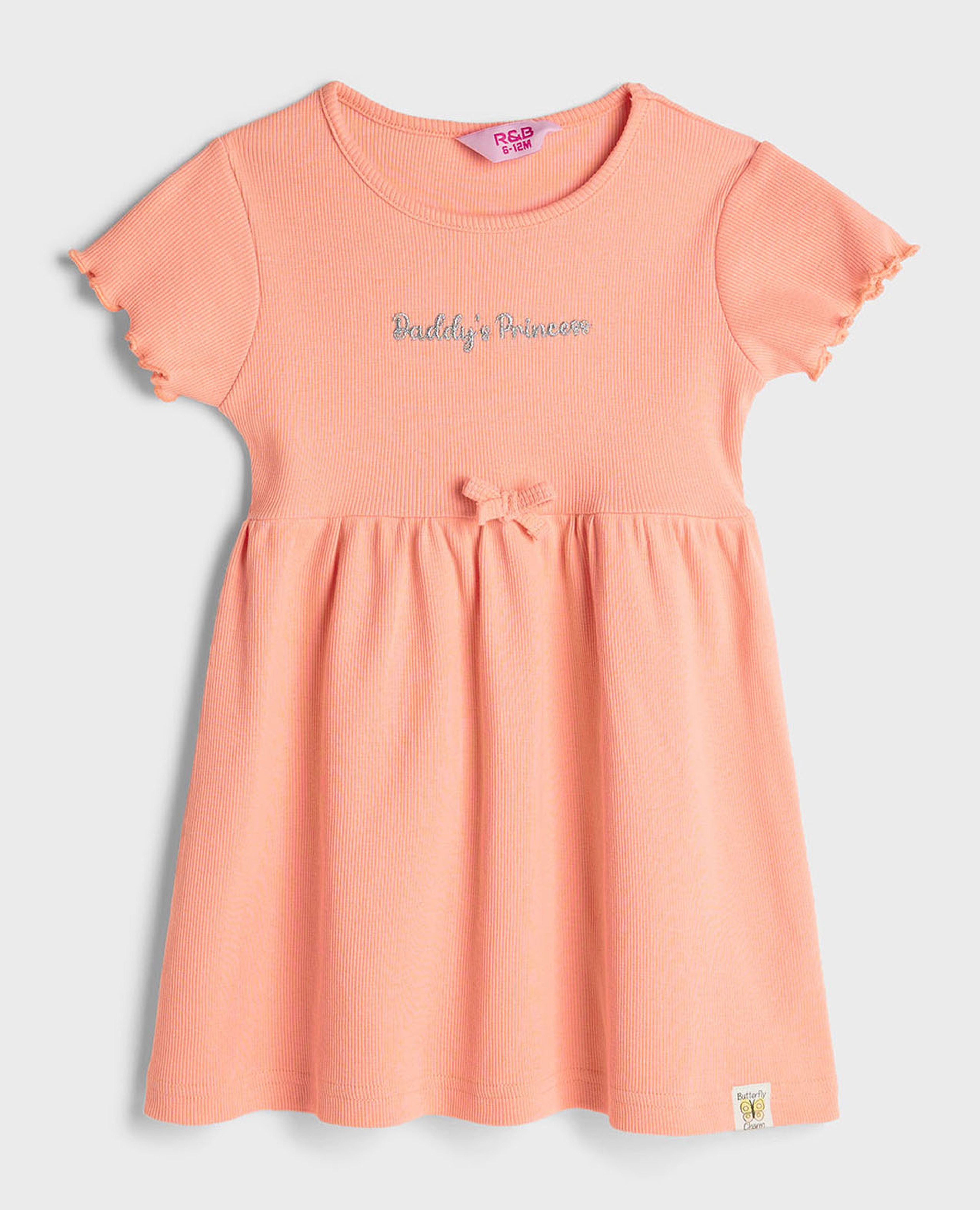 Embroidered A-Line Dress with Crew Neck and Short Sleeves