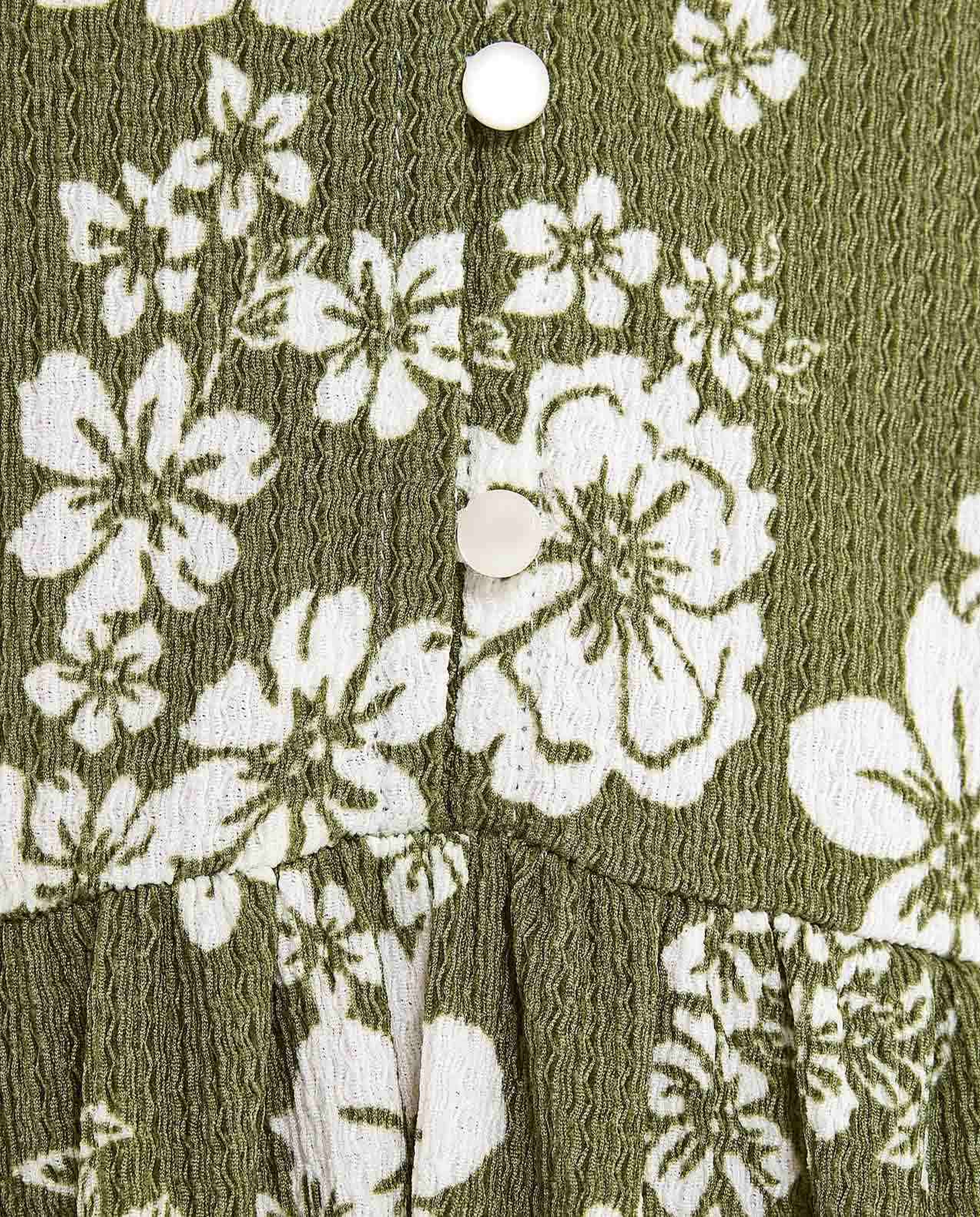 Floral Printed Midi Dress with V-Neck and 3/4 Sleeves