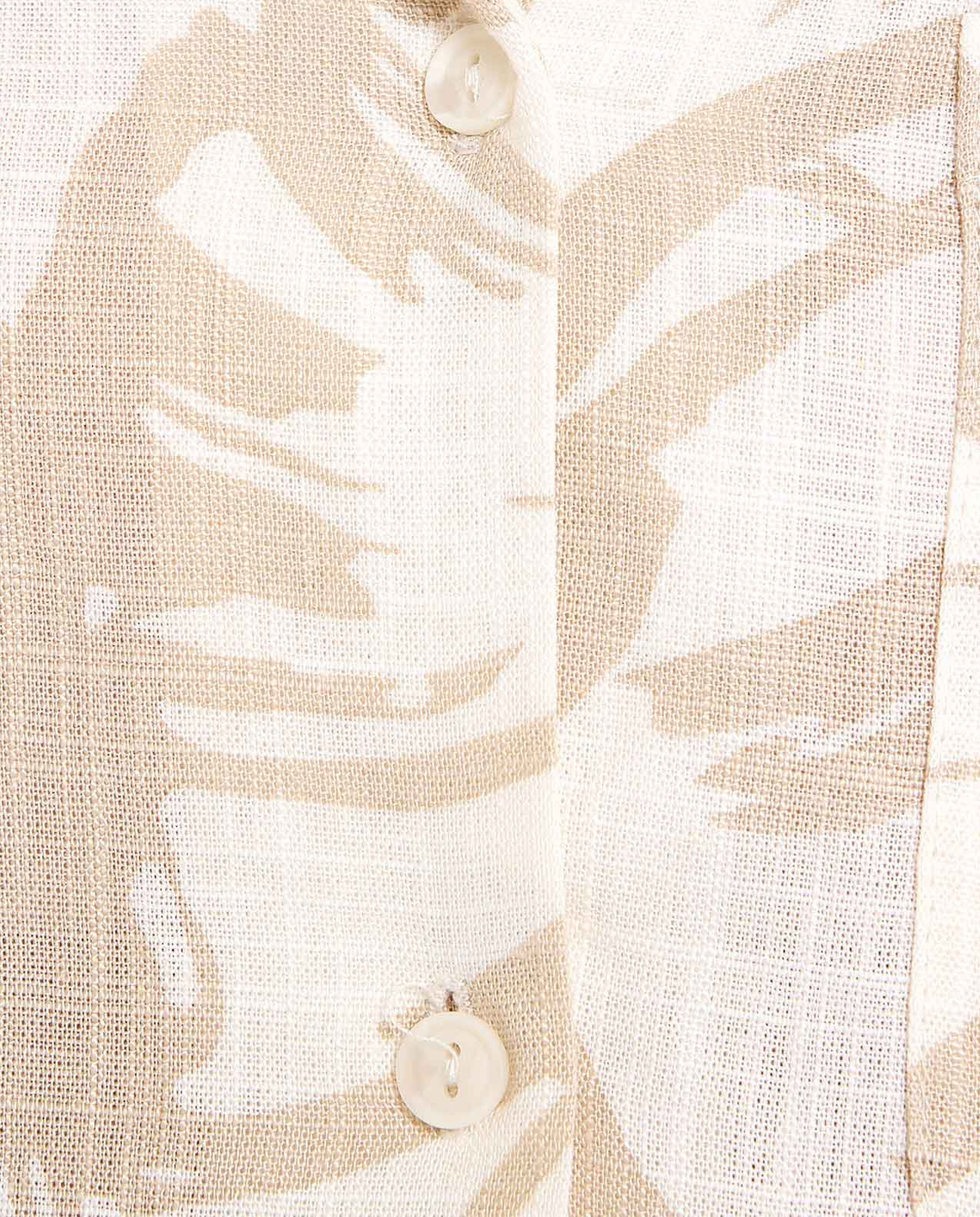 Patterned Shirt with Revere Collar and Short Sleeves