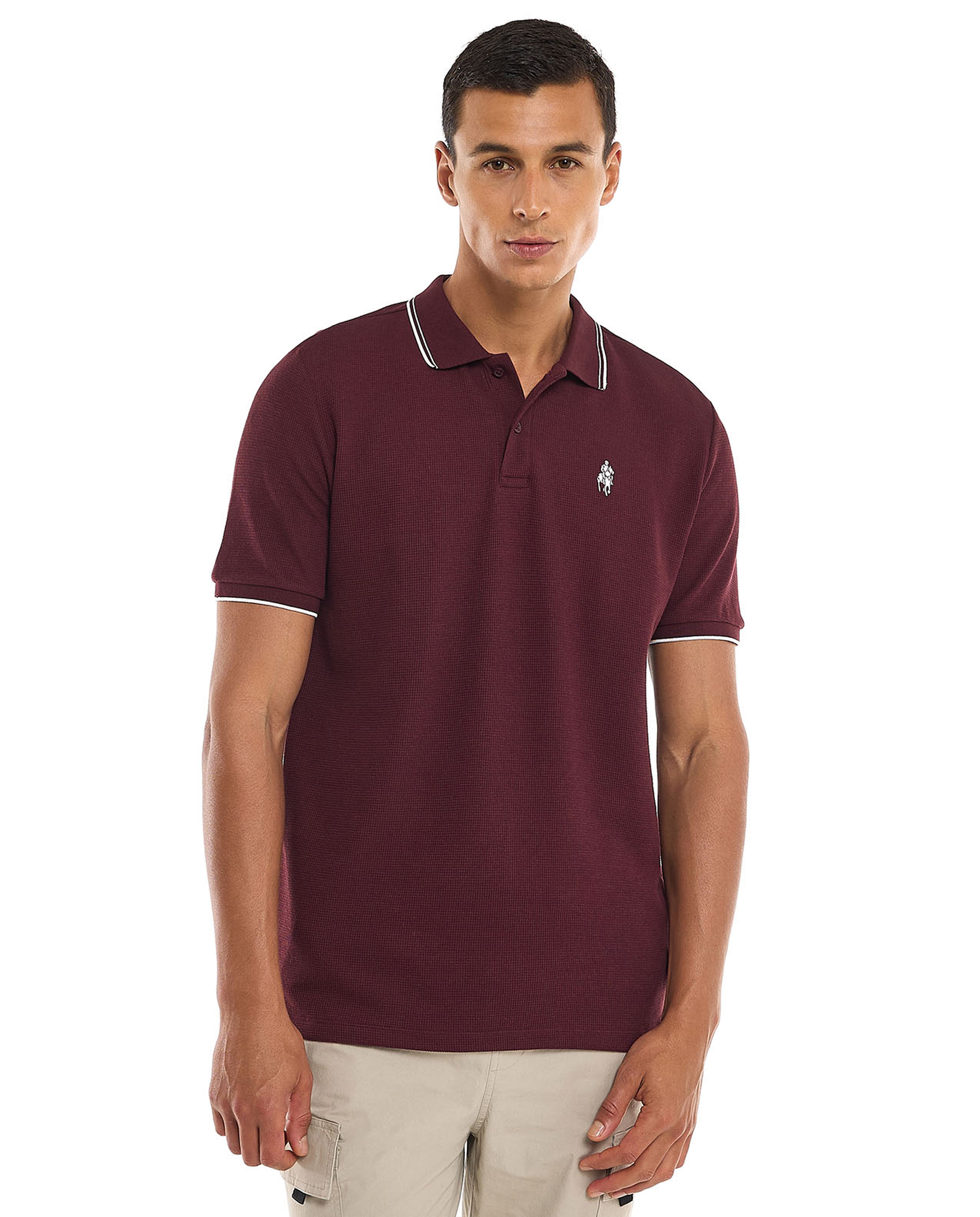 Logo Detail Polo T-Shirt with Short Sleeves
