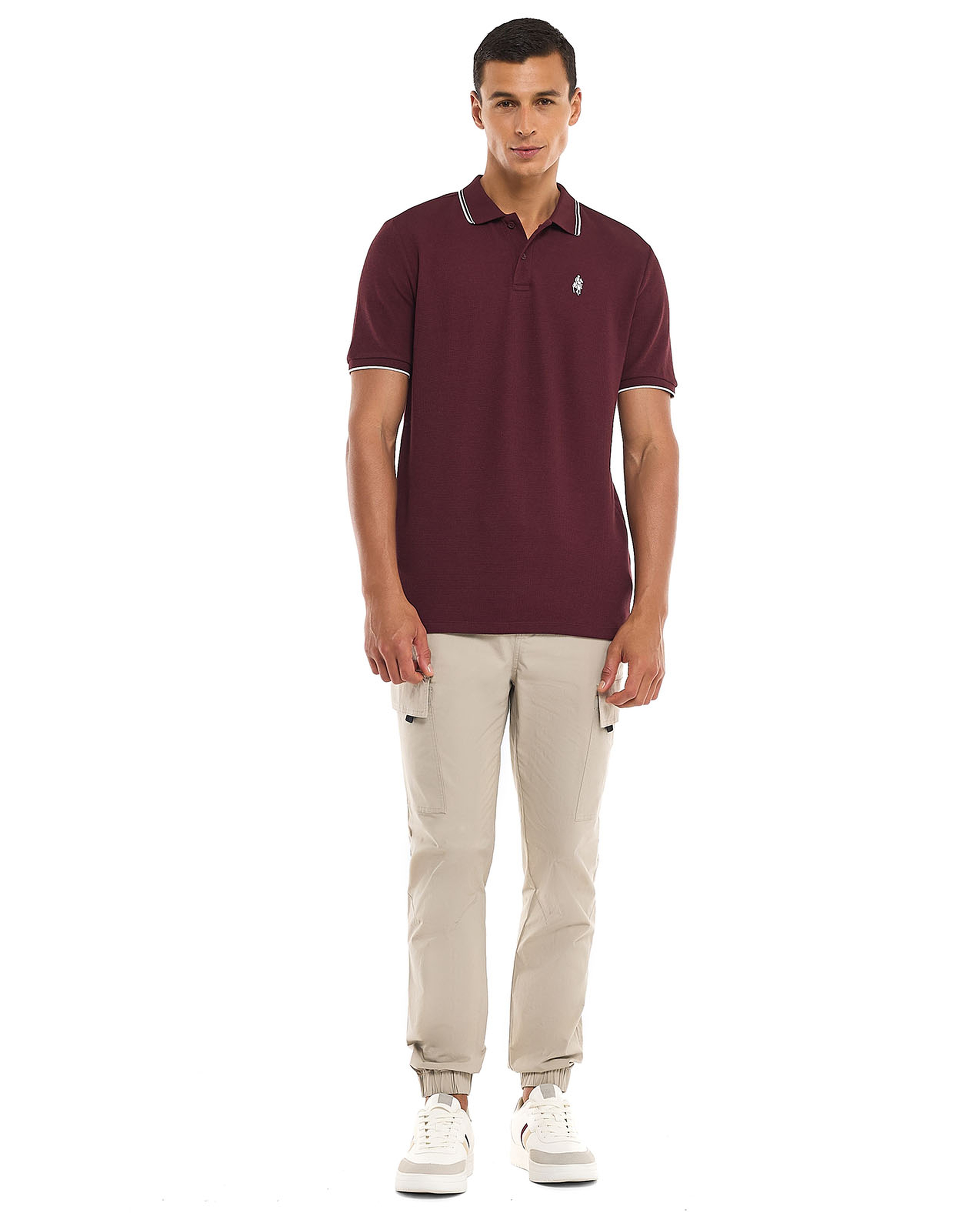 Logo Detail Polo T-Shirt with Short Sleeves