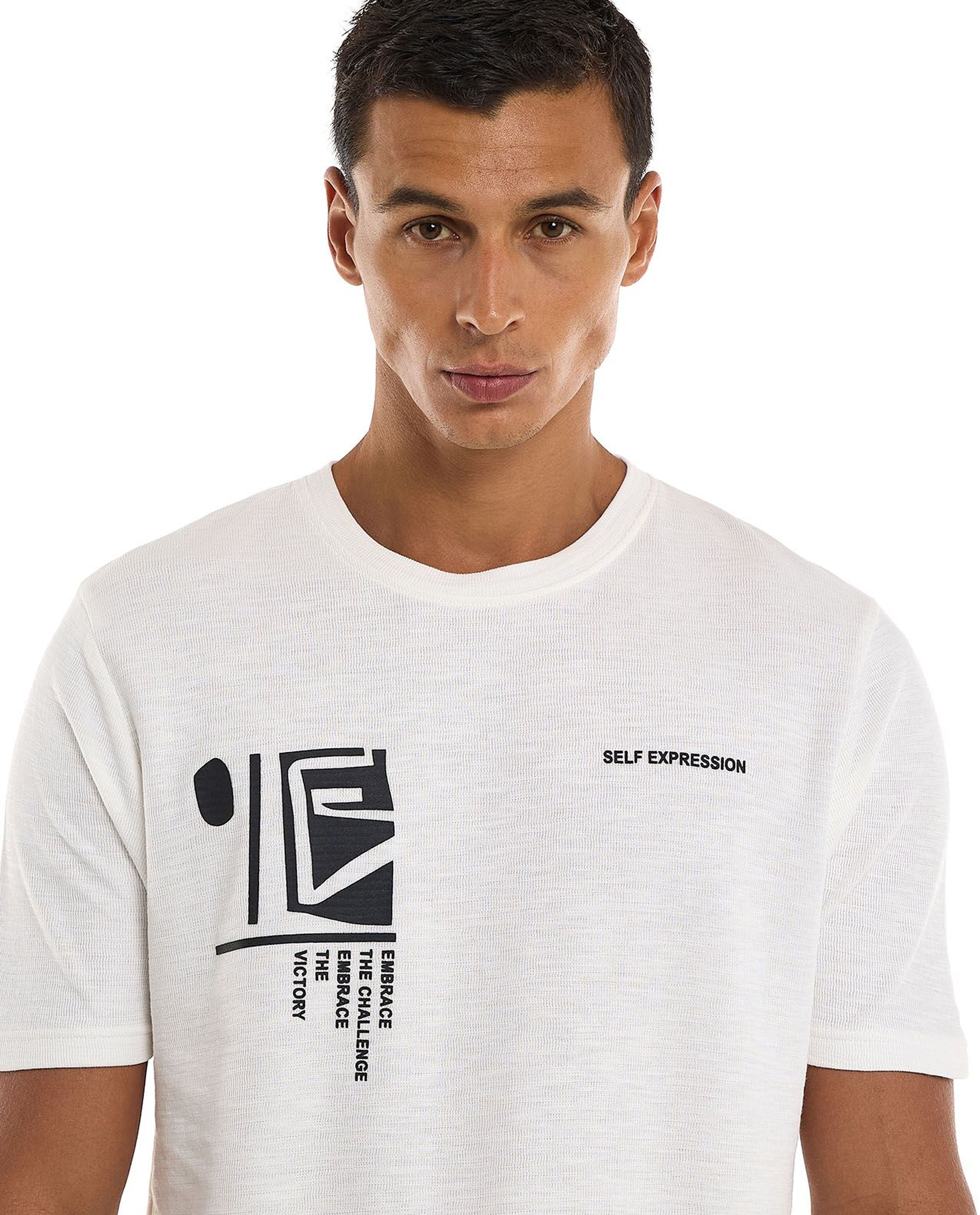 Printed T-Shirt with Crew Neck and Short Sleeves