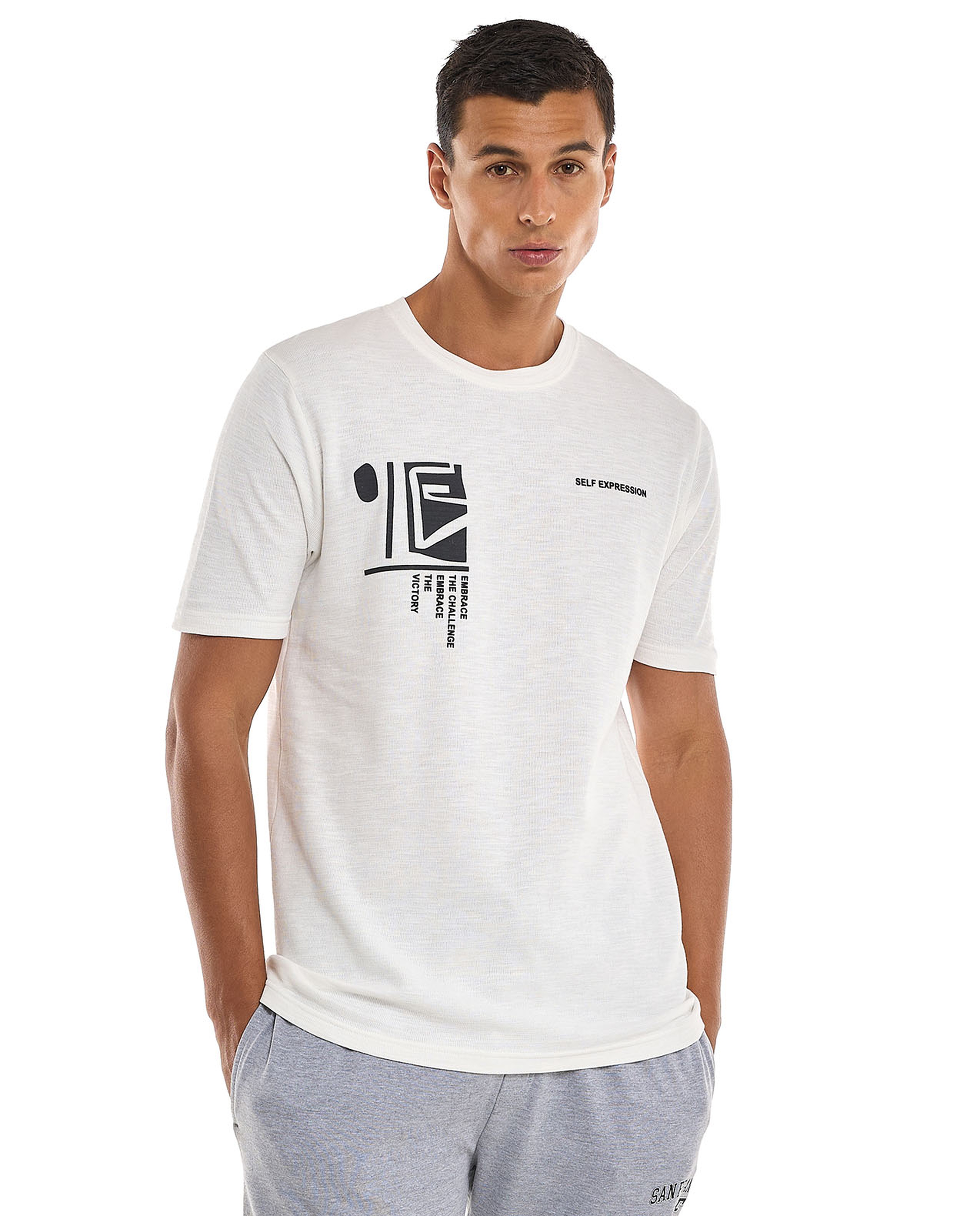 Printed T-Shirt with Crew Neck and Short Sleeves