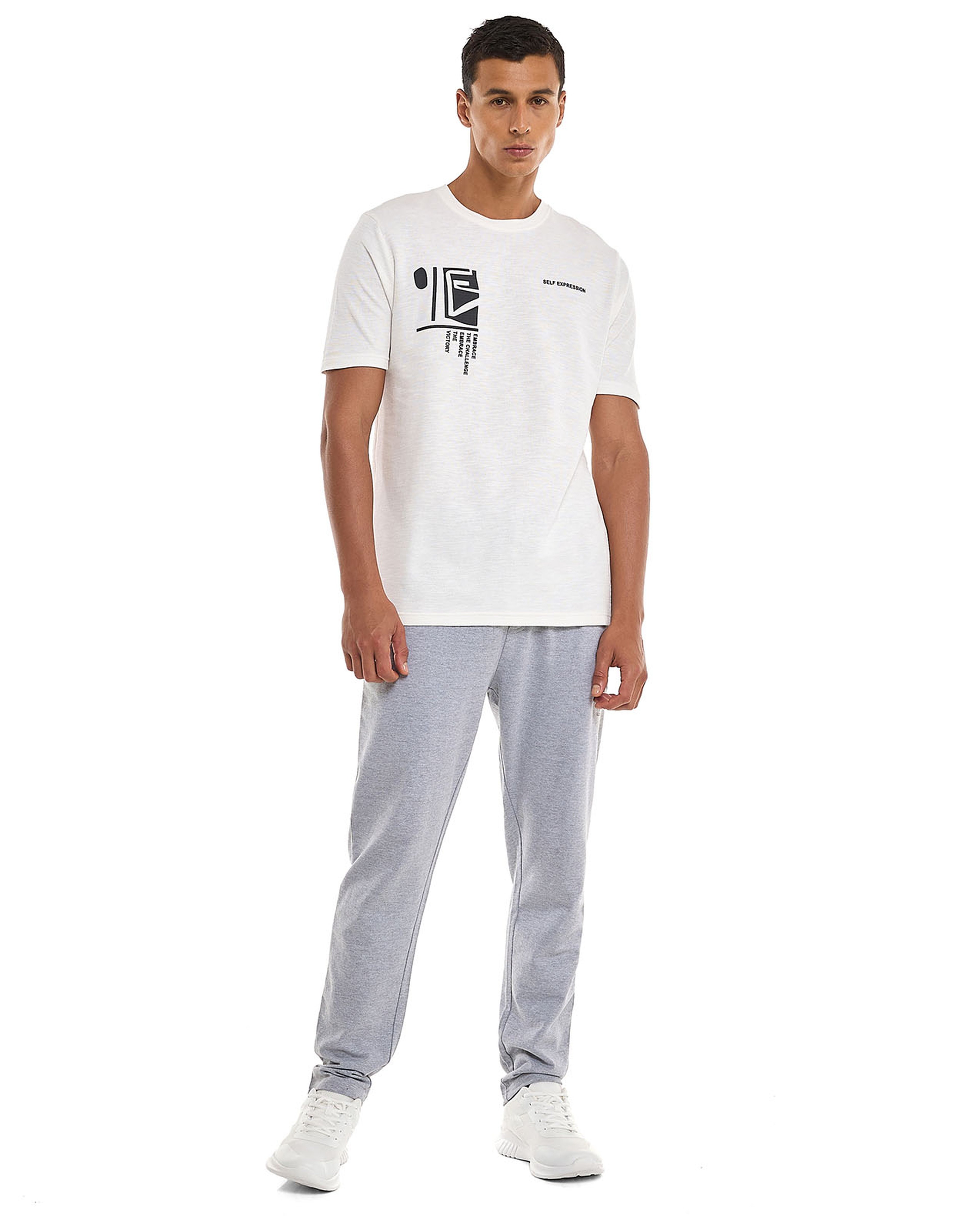 Printed T-Shirt with Crew Neck and Short Sleeves