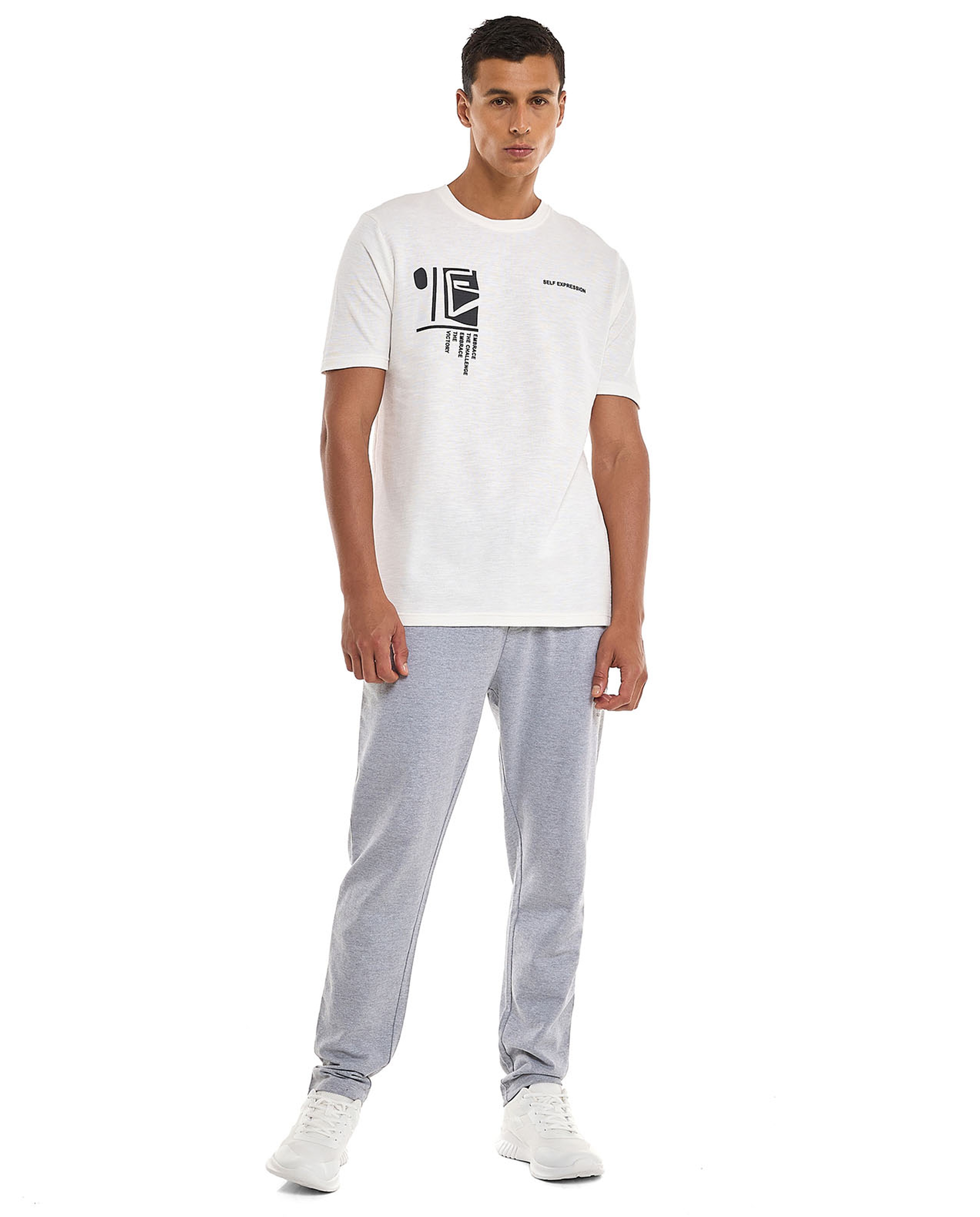 Printed T-Shirt with Crew Neck and Short Sleeves