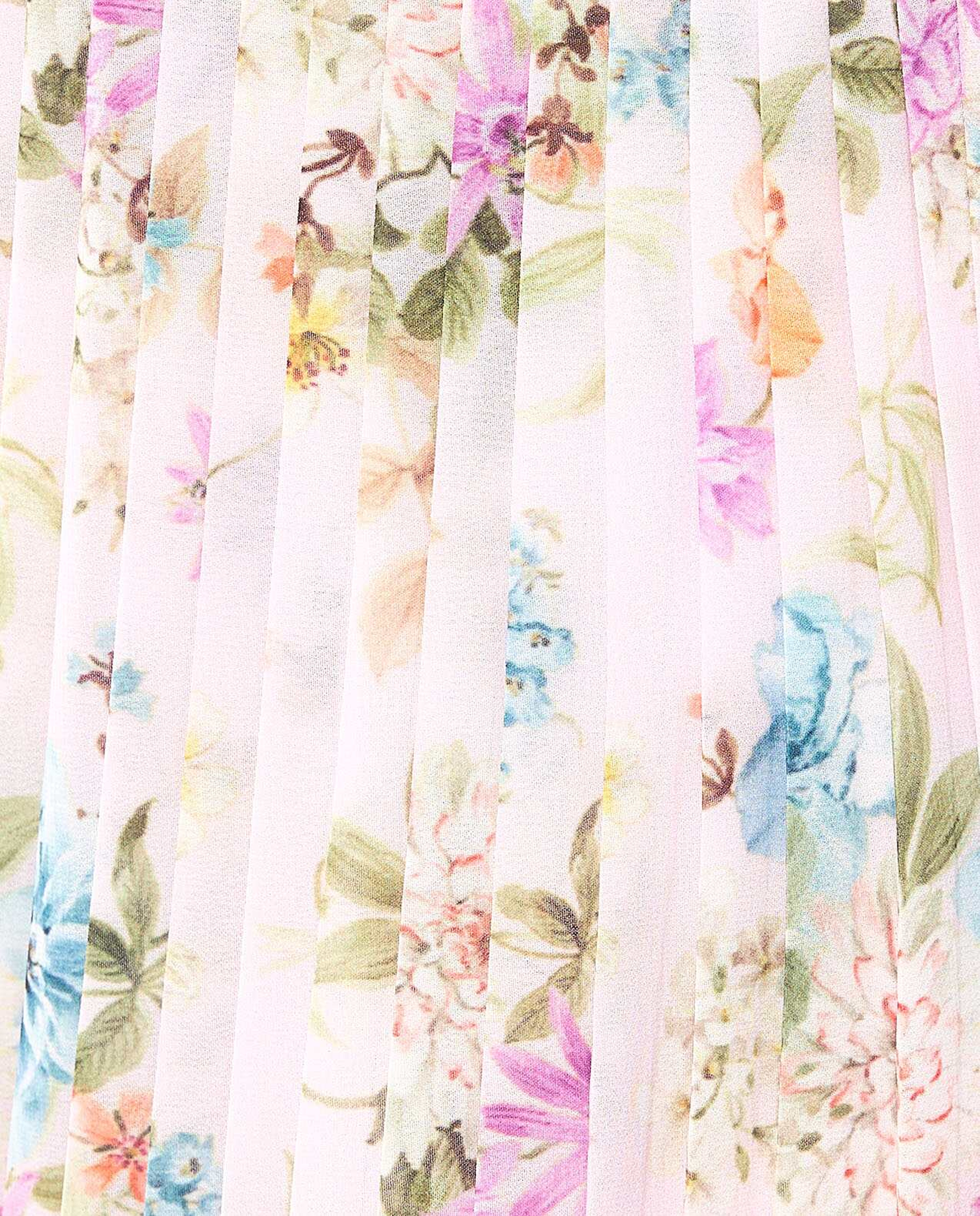 Printed Sleeveless Flared Dress with Crew Neck