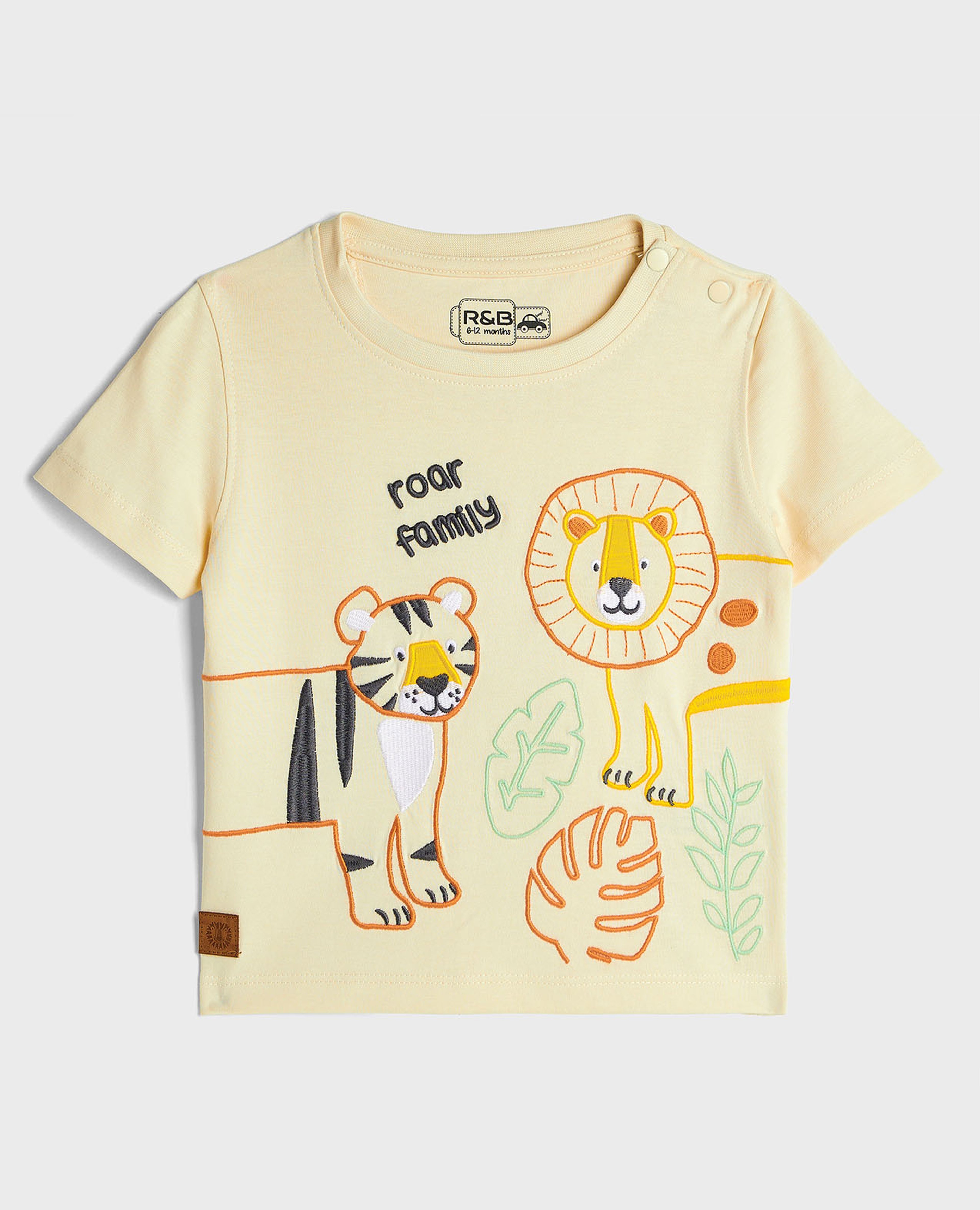 Embroidered T-Shirt with Crew Neck and Short Sleeves