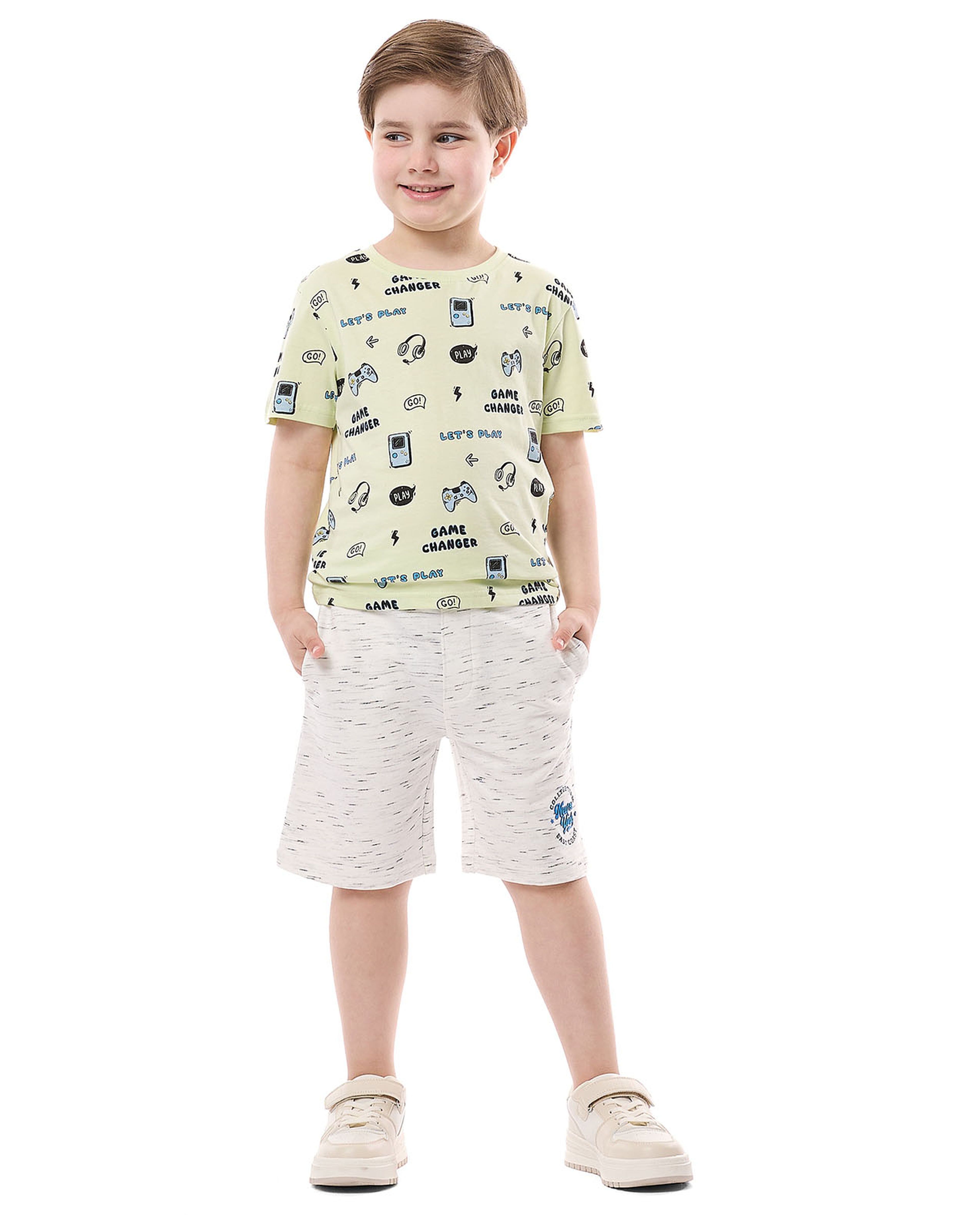 Printed Shorts with Drawstring Closure