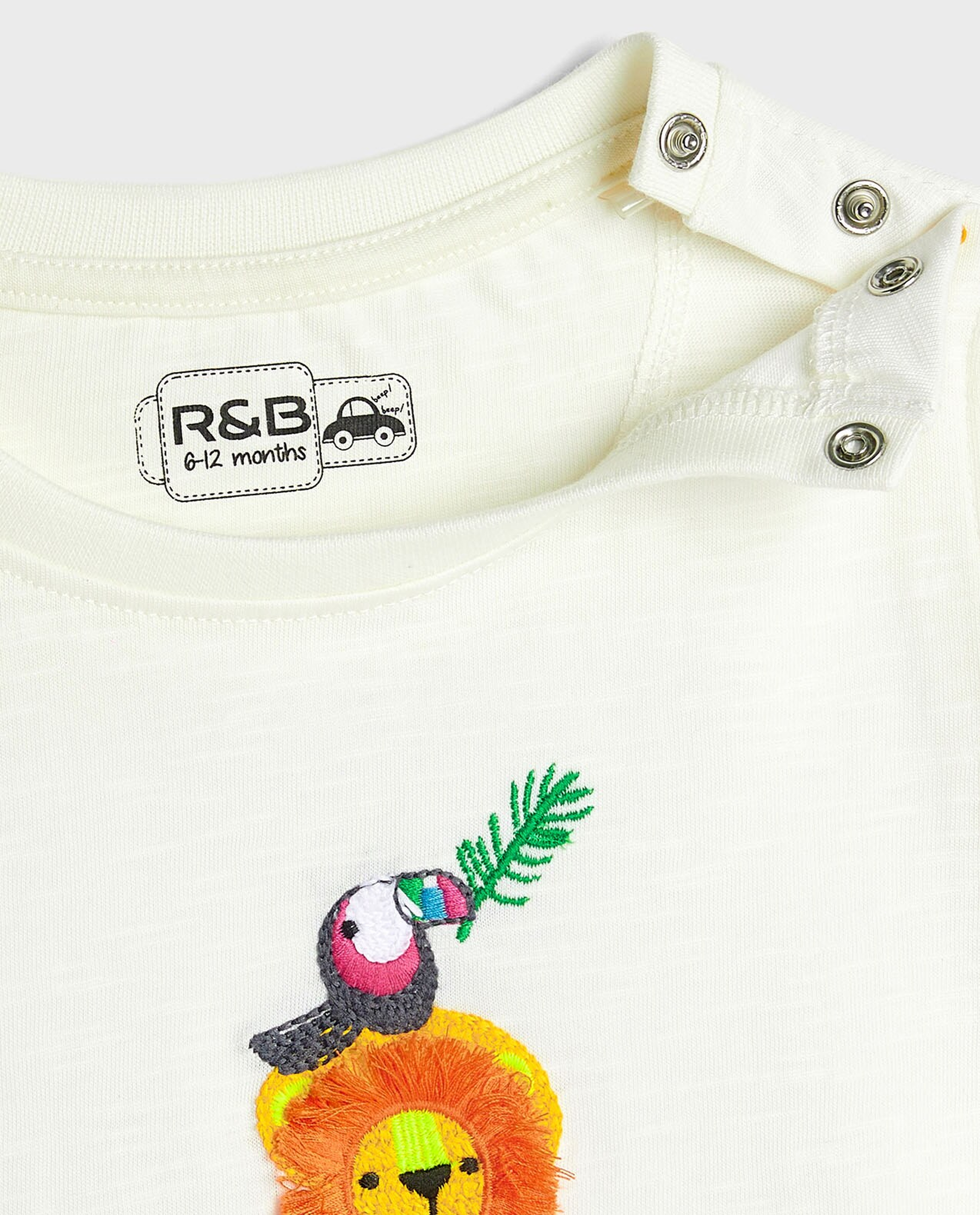 Embroidered T-Shirt with Crew Neck and Short Sleeves