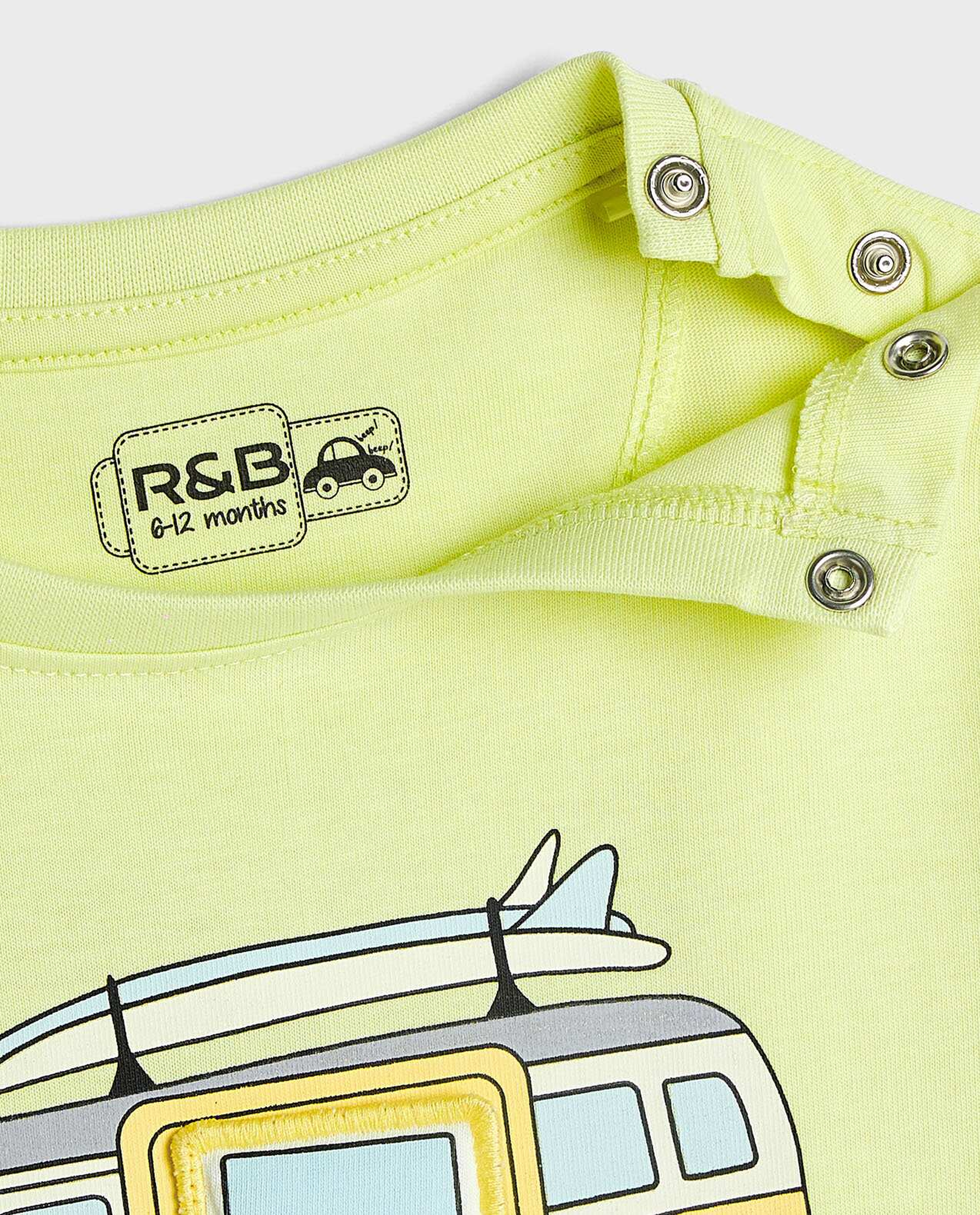 Embroidered T-Shirt with Crew Neck and Short Sleeves