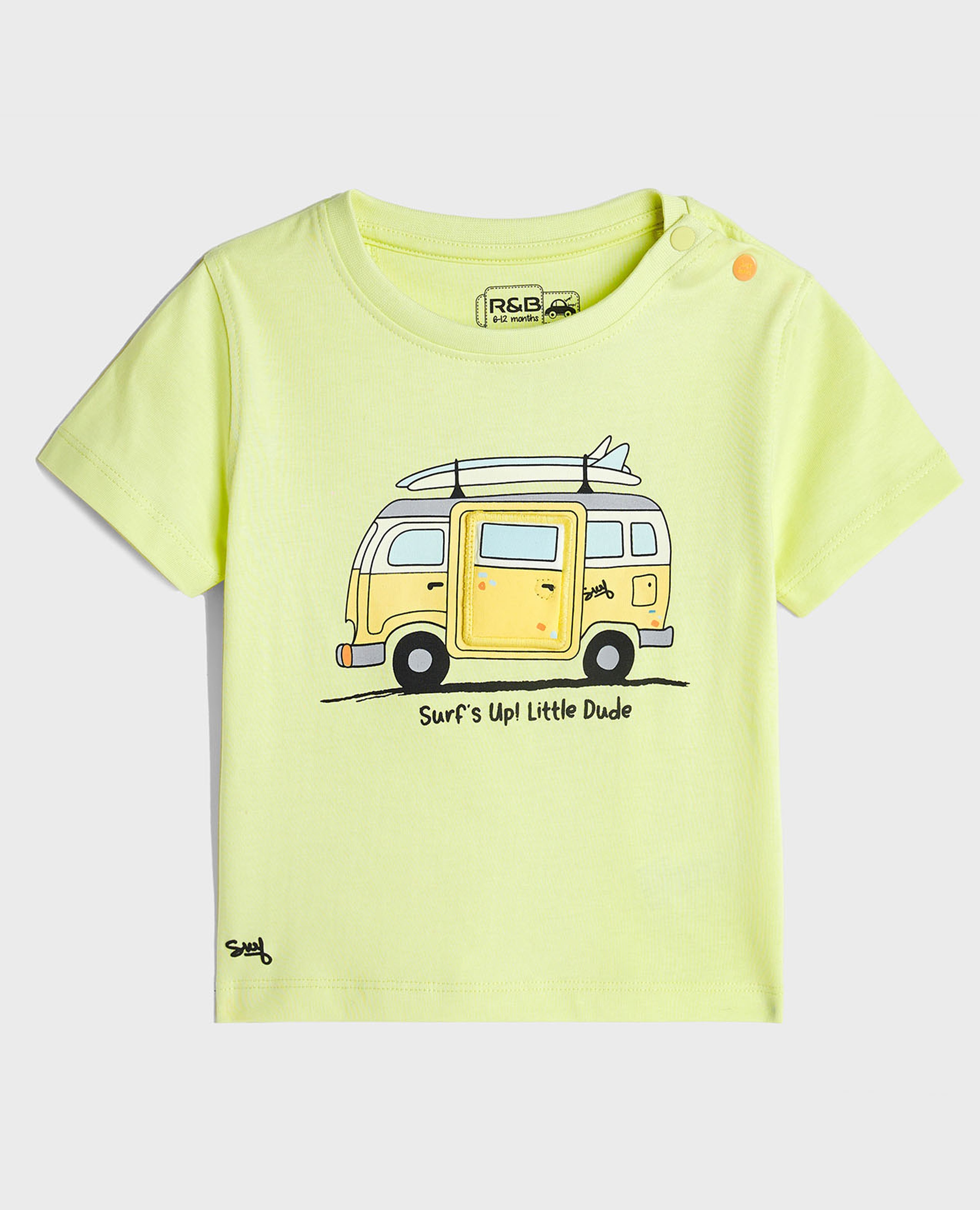 Embroidered T-Shirt with Crew Neck and Short Sleeves