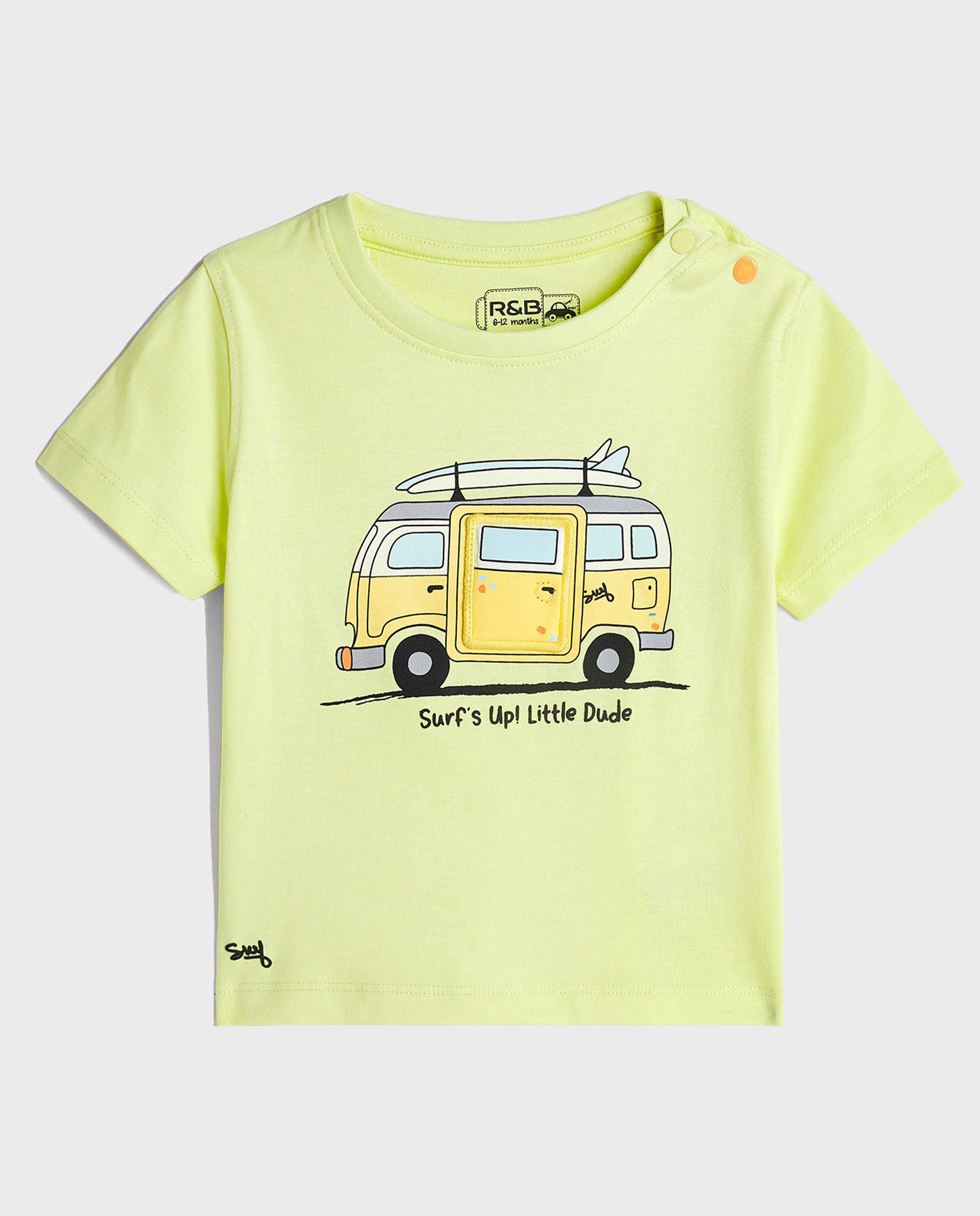 Embroidered T-Shirt with Crew Neck and Short Sleeves