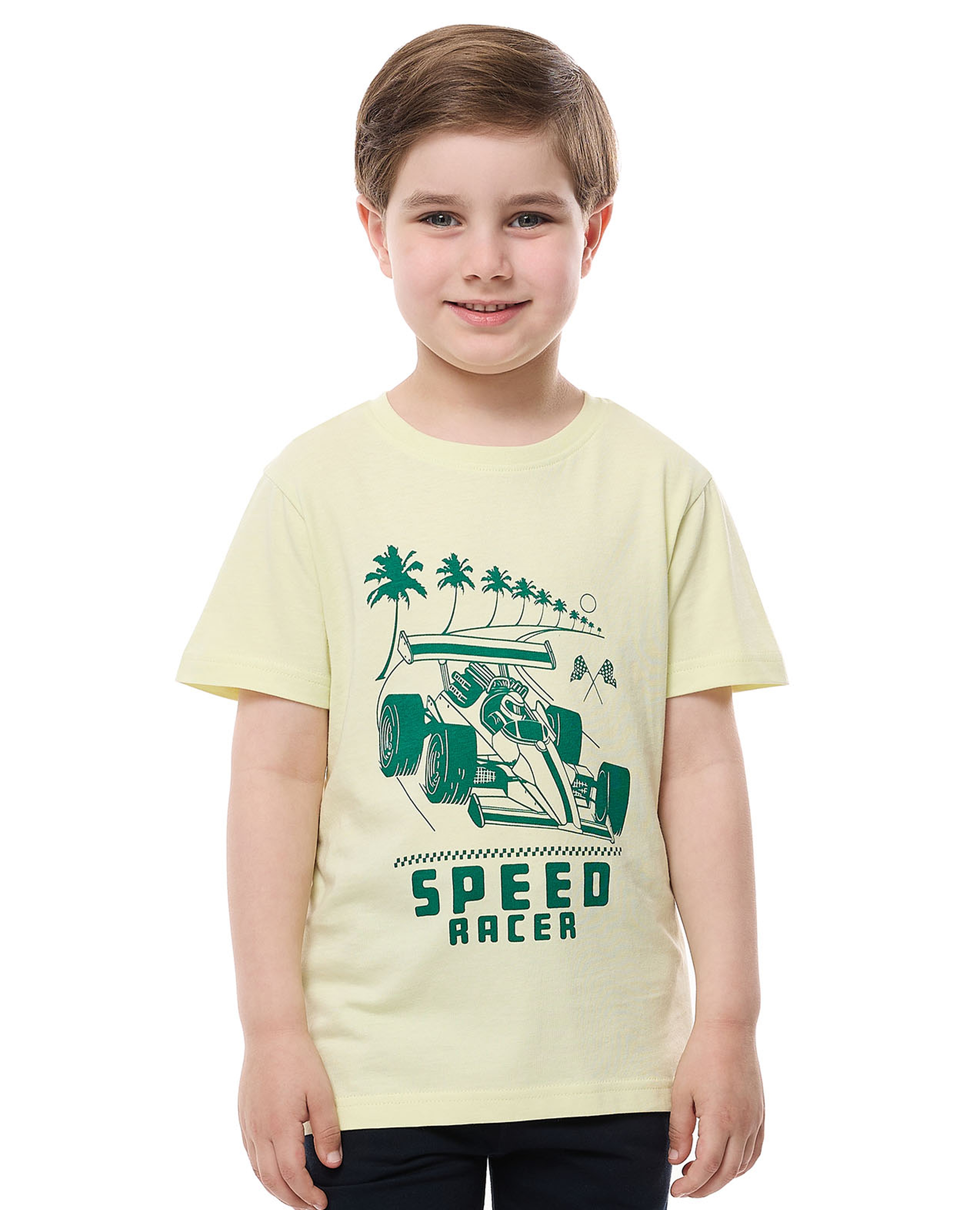 Printed T-Shirt with Crew Neck and Short Sleeves