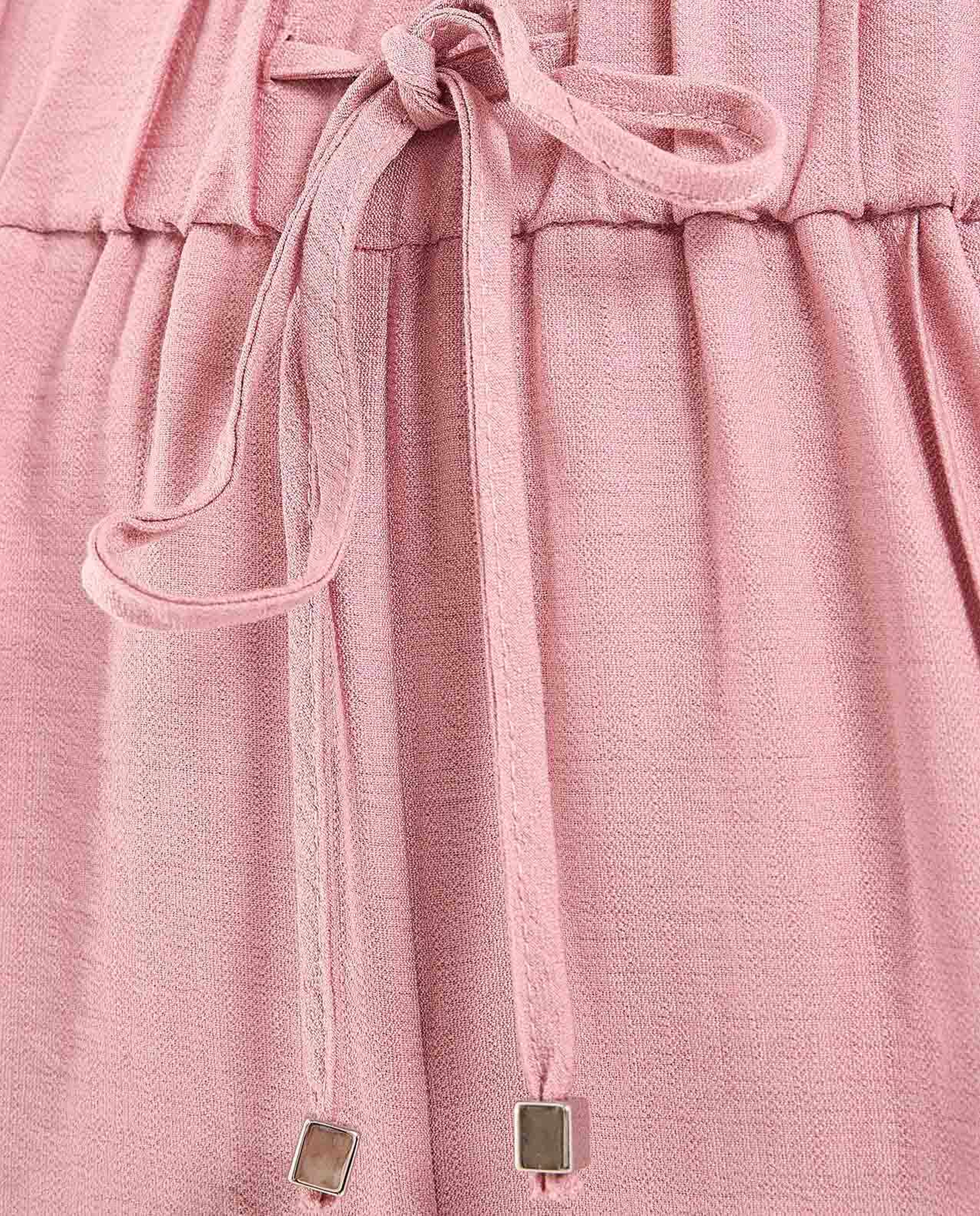 Solid Wide Leg Pants with Drawstring Closure