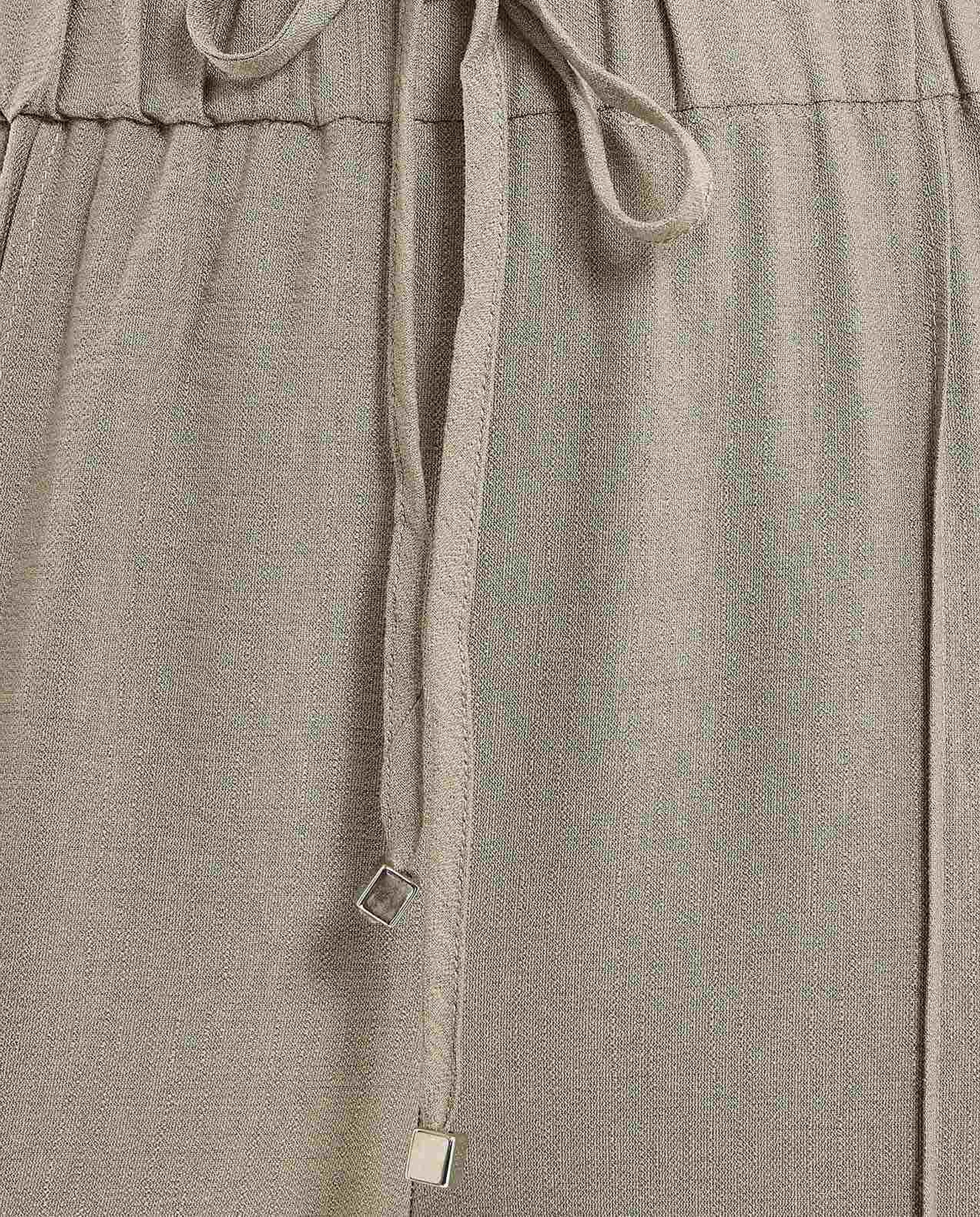 Solid Wide Leg Pants with Drawstring Closure