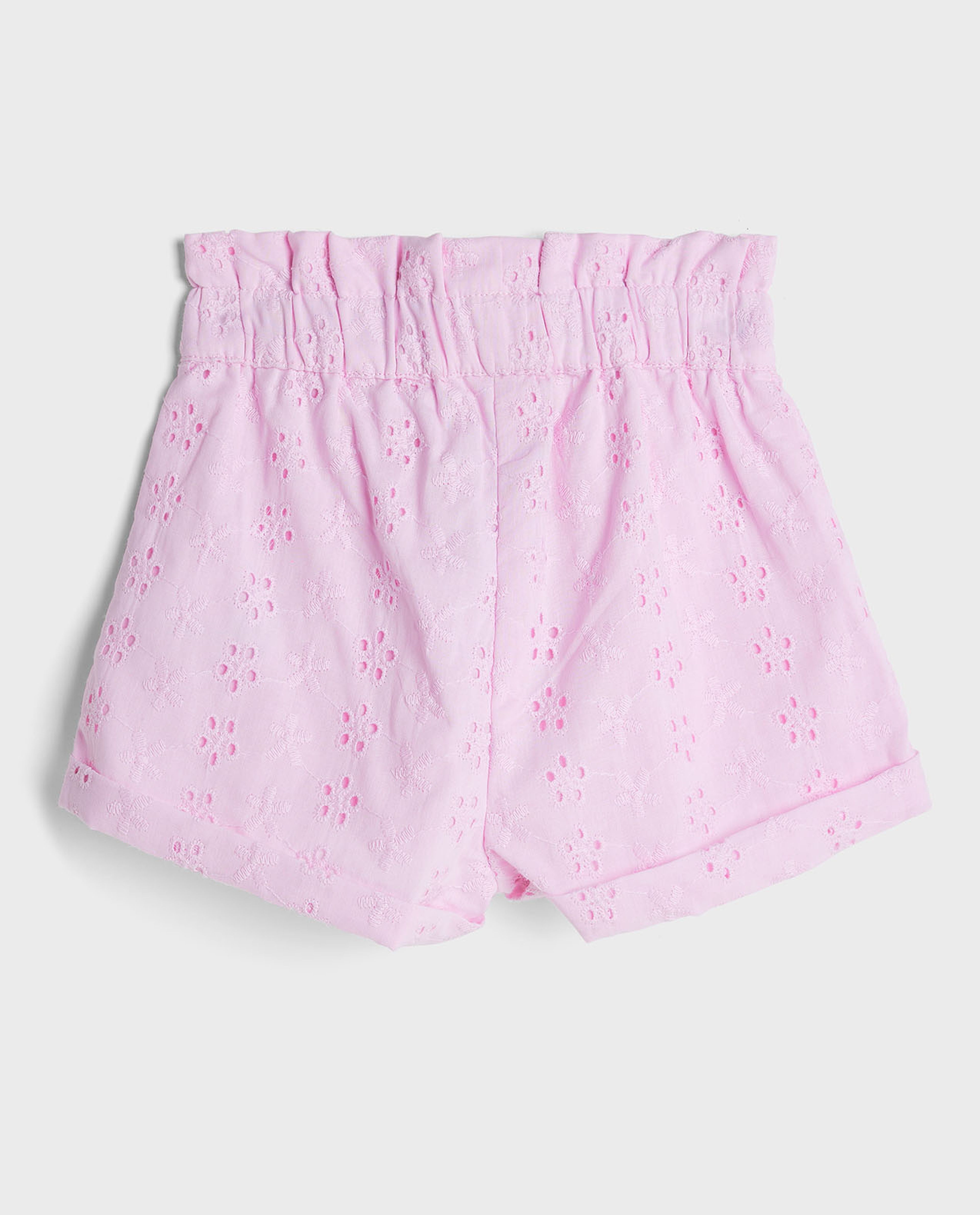 Schiffli Shorts with Paperbag Waist