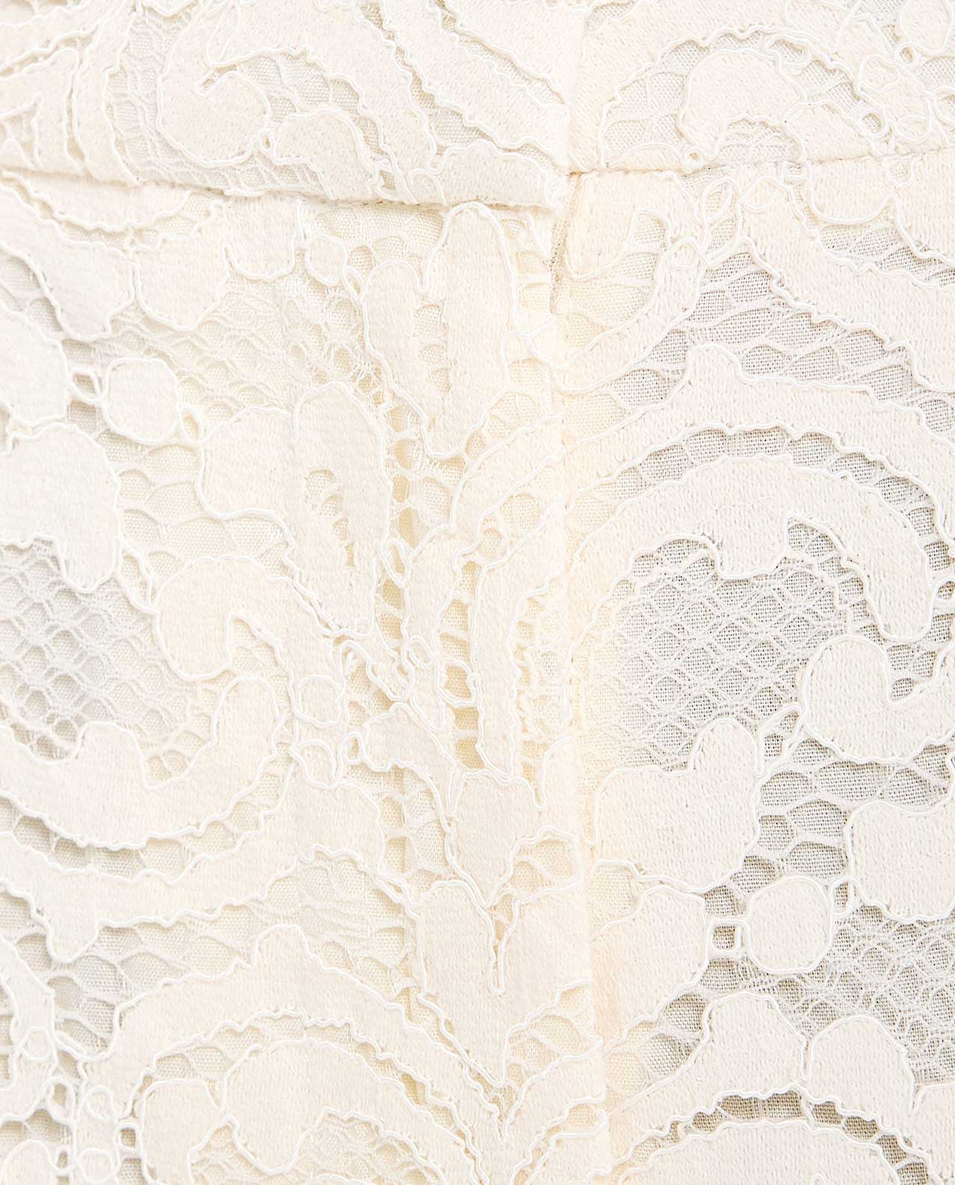 Lace Straight Fit Pants with Elastic Waist