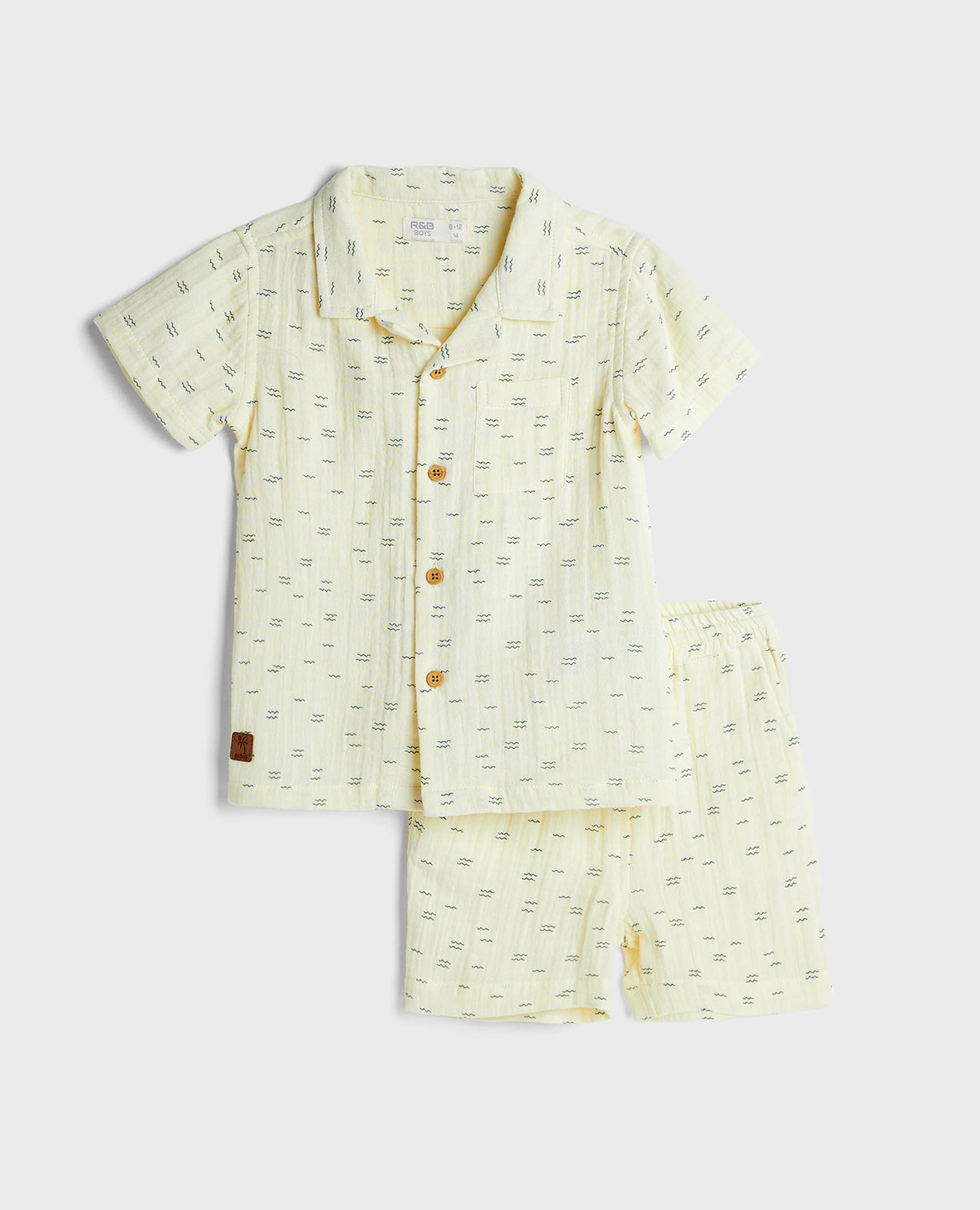 Printed Shirt and Shorts Set