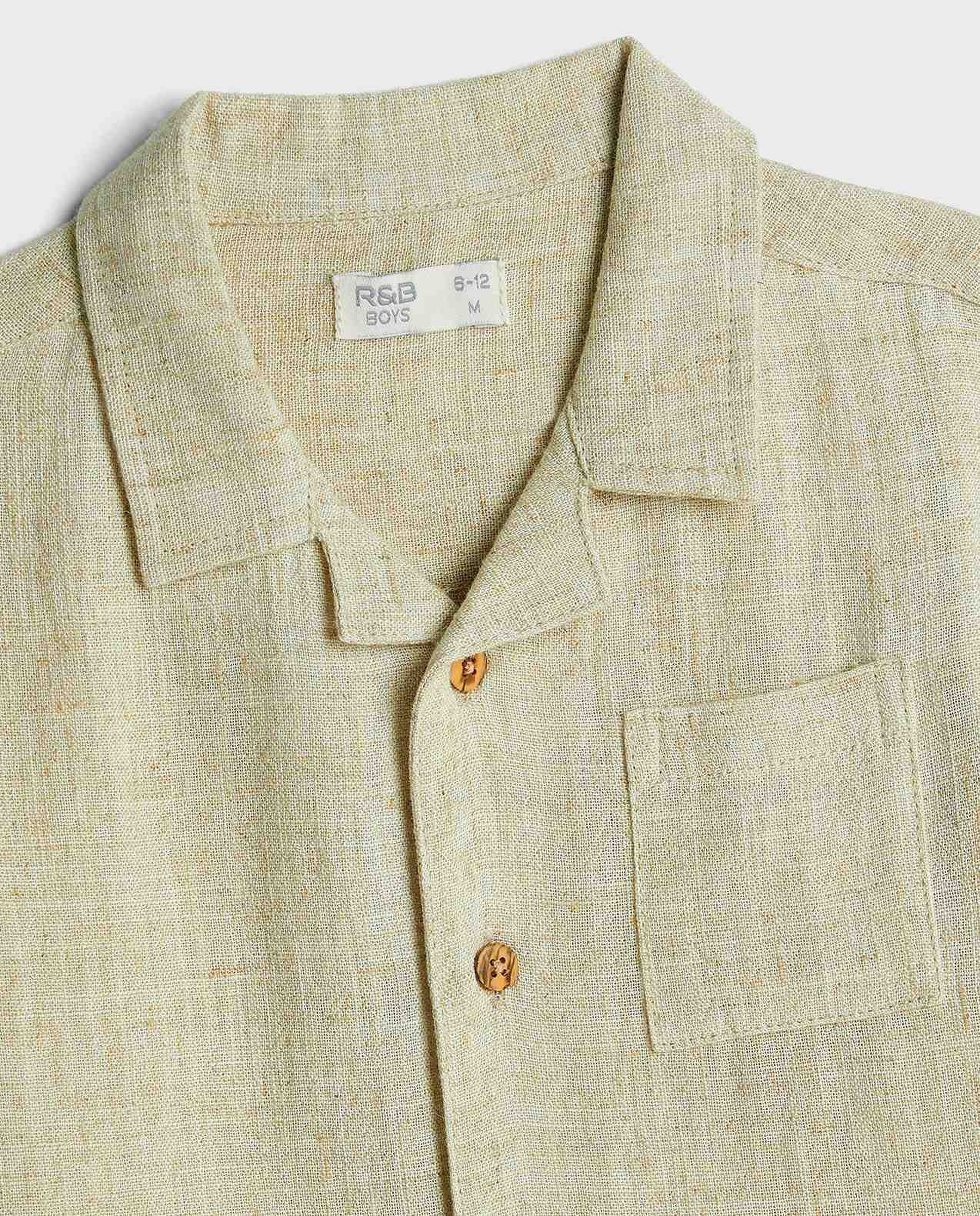 Textured Shirt and Shorts Set