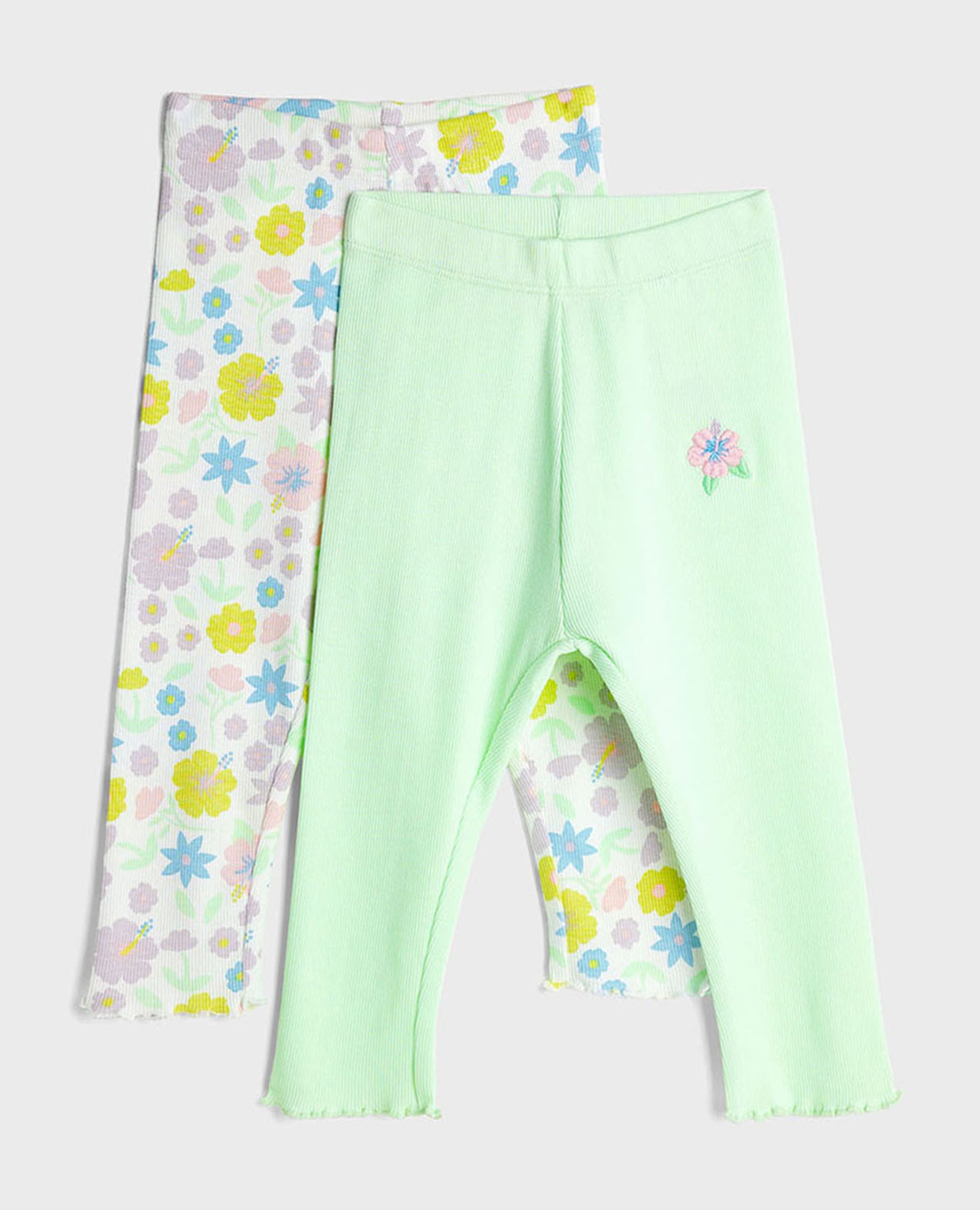 Pack of 2 Leggings with Elastic Waist