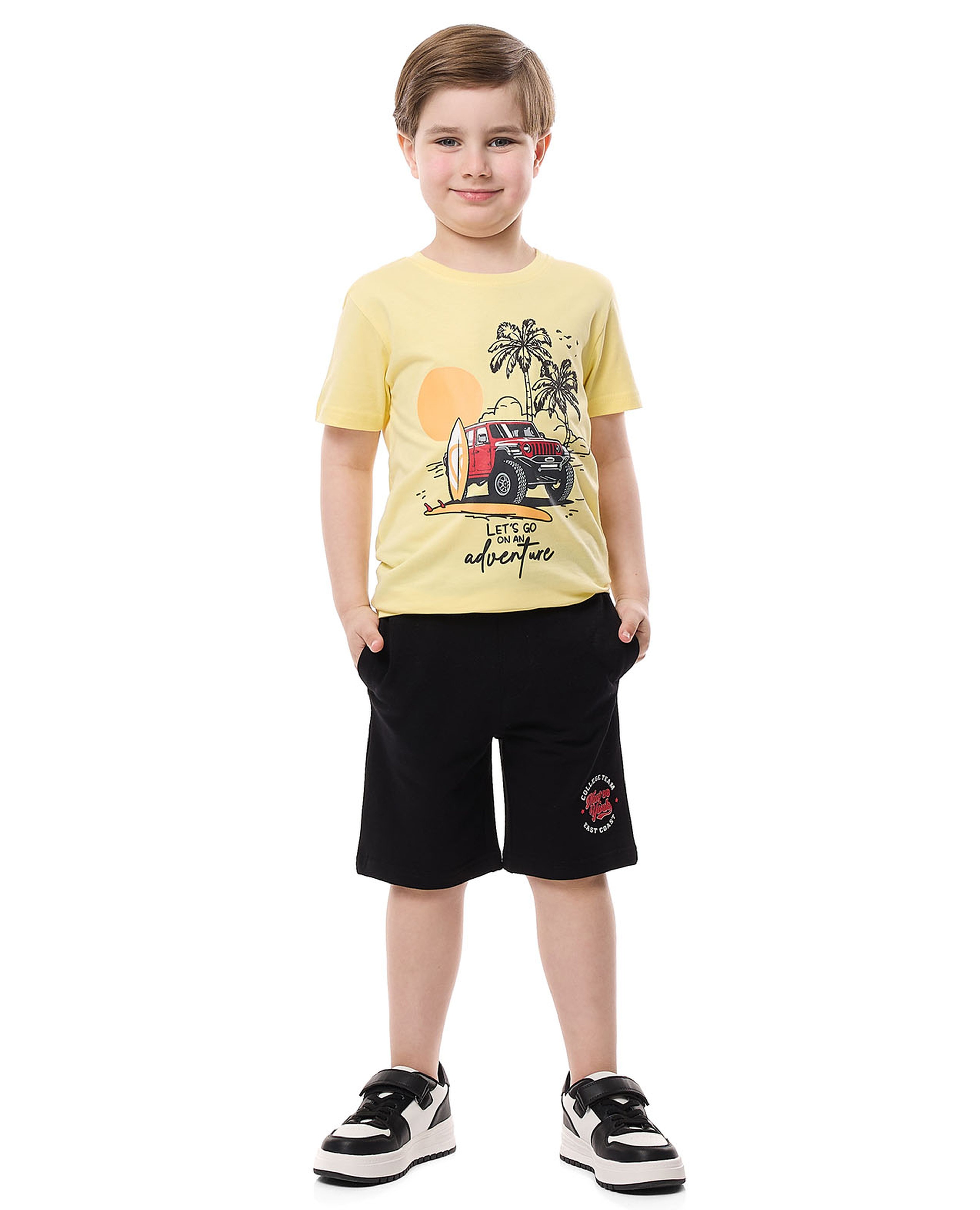 Printed Shorts with Drawstring Closure