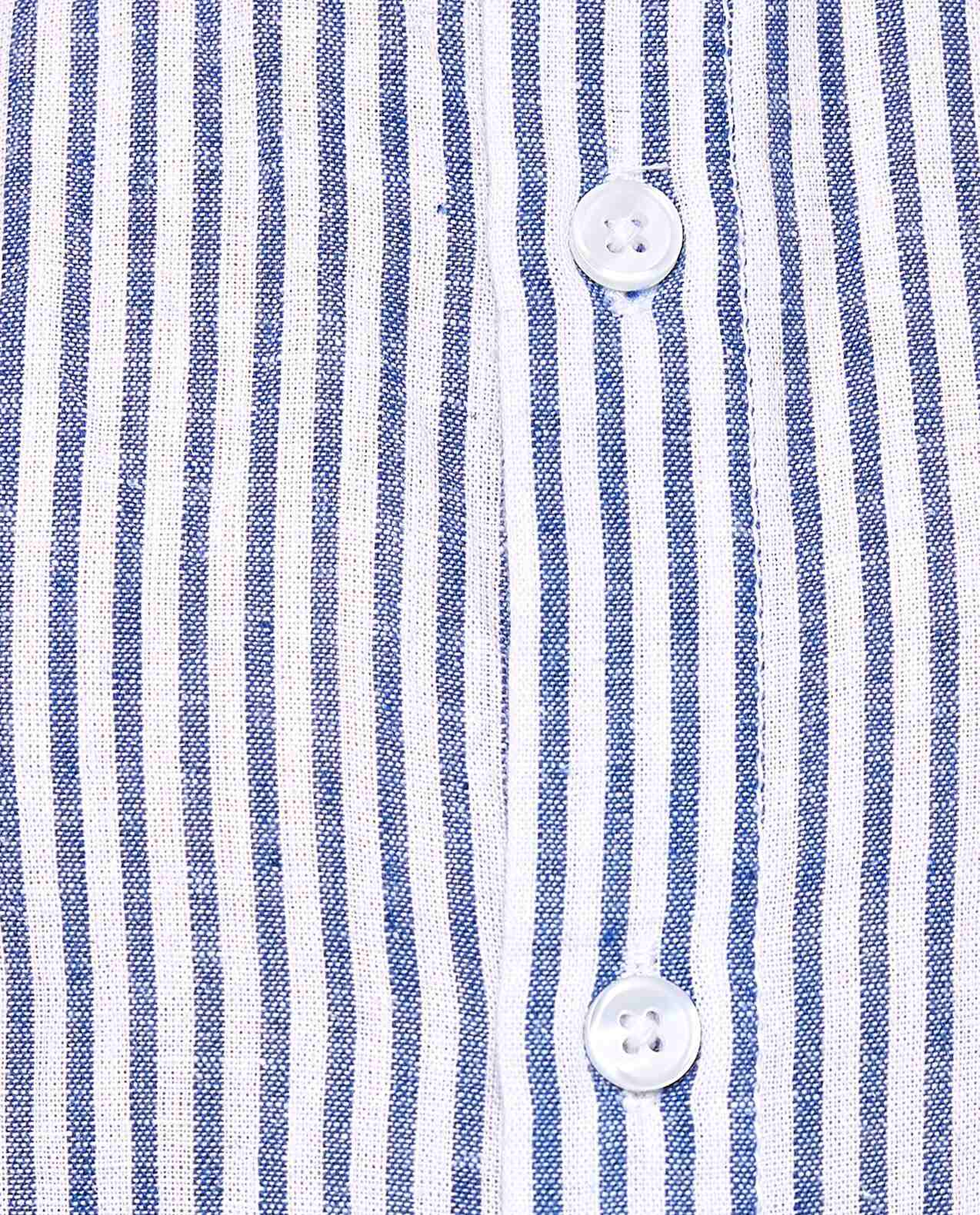 Striped Shirt with Mandarin Collar and Long Sleeves