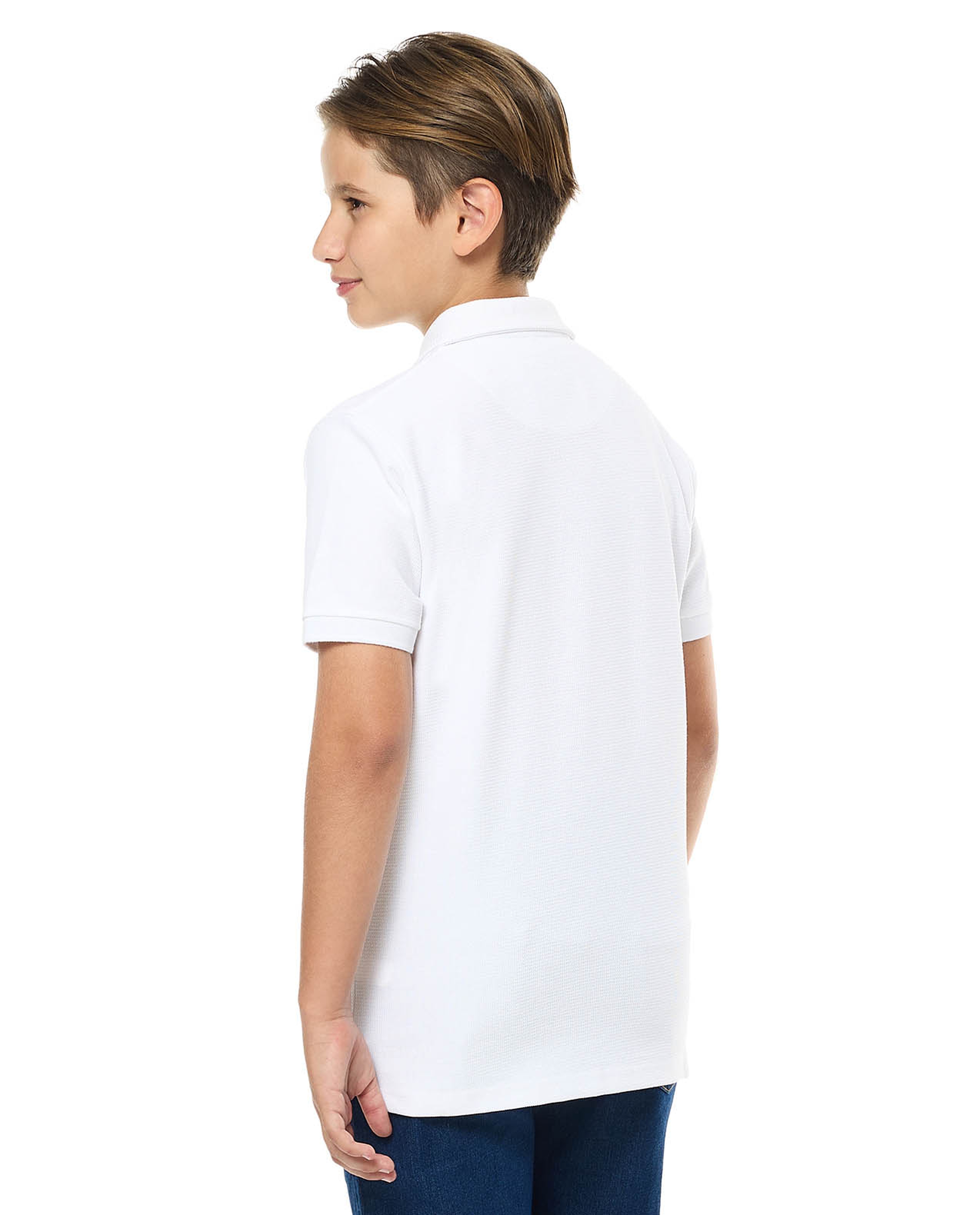 Textured Polo T-Shirt with Short Sleeves