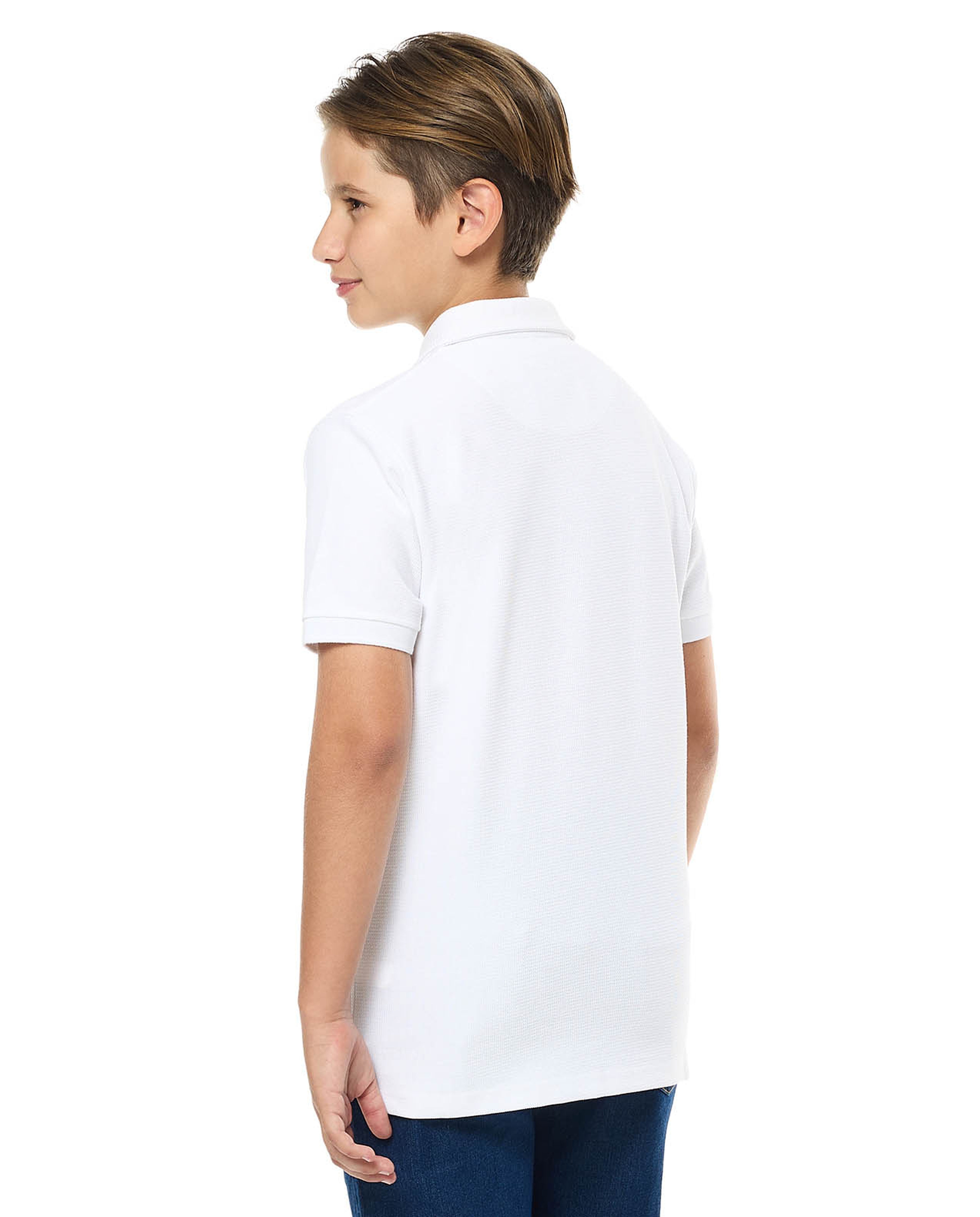 Textured Polo T-Shirt with Short Sleeves