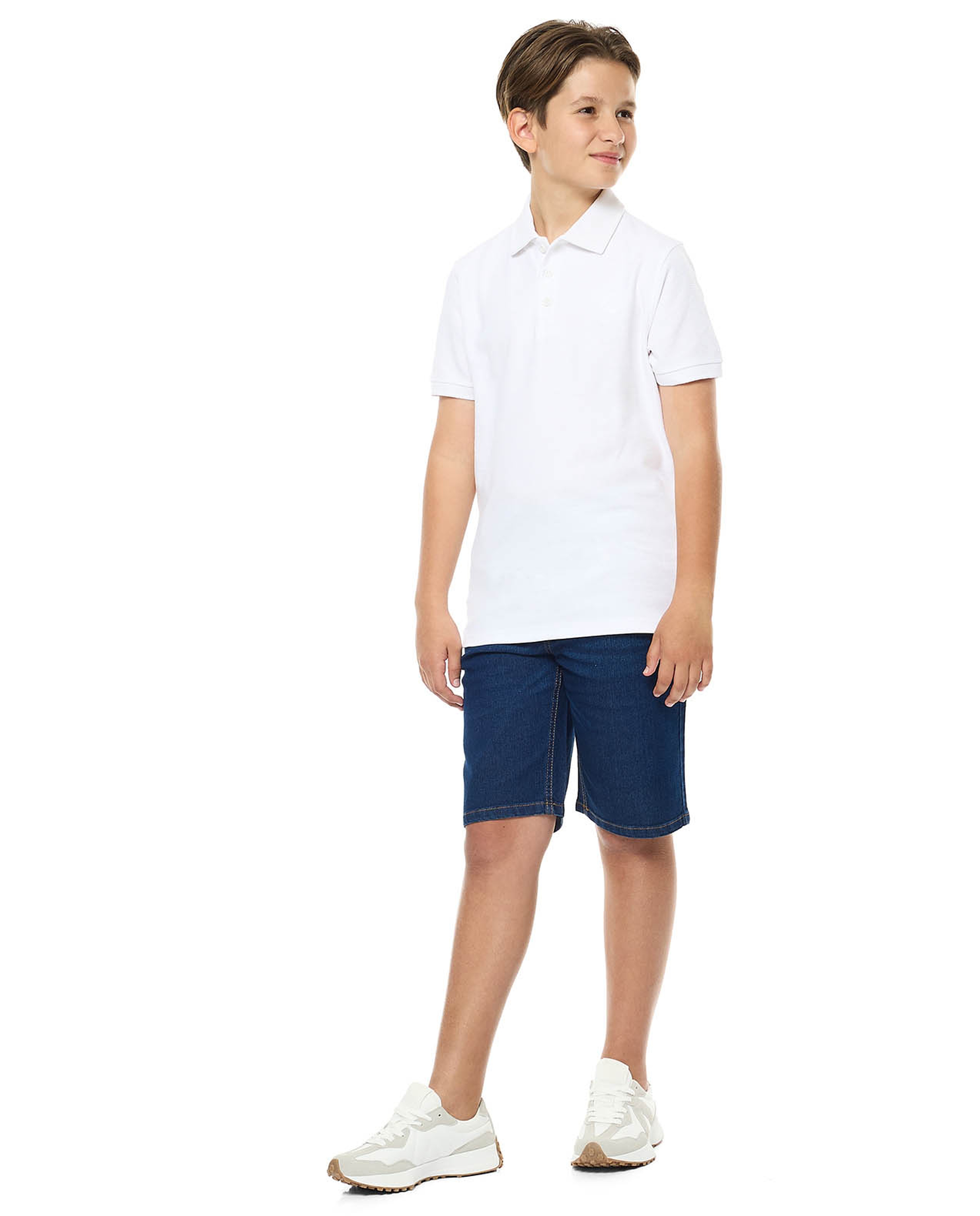 Textured Polo T-Shirt with Short Sleeves