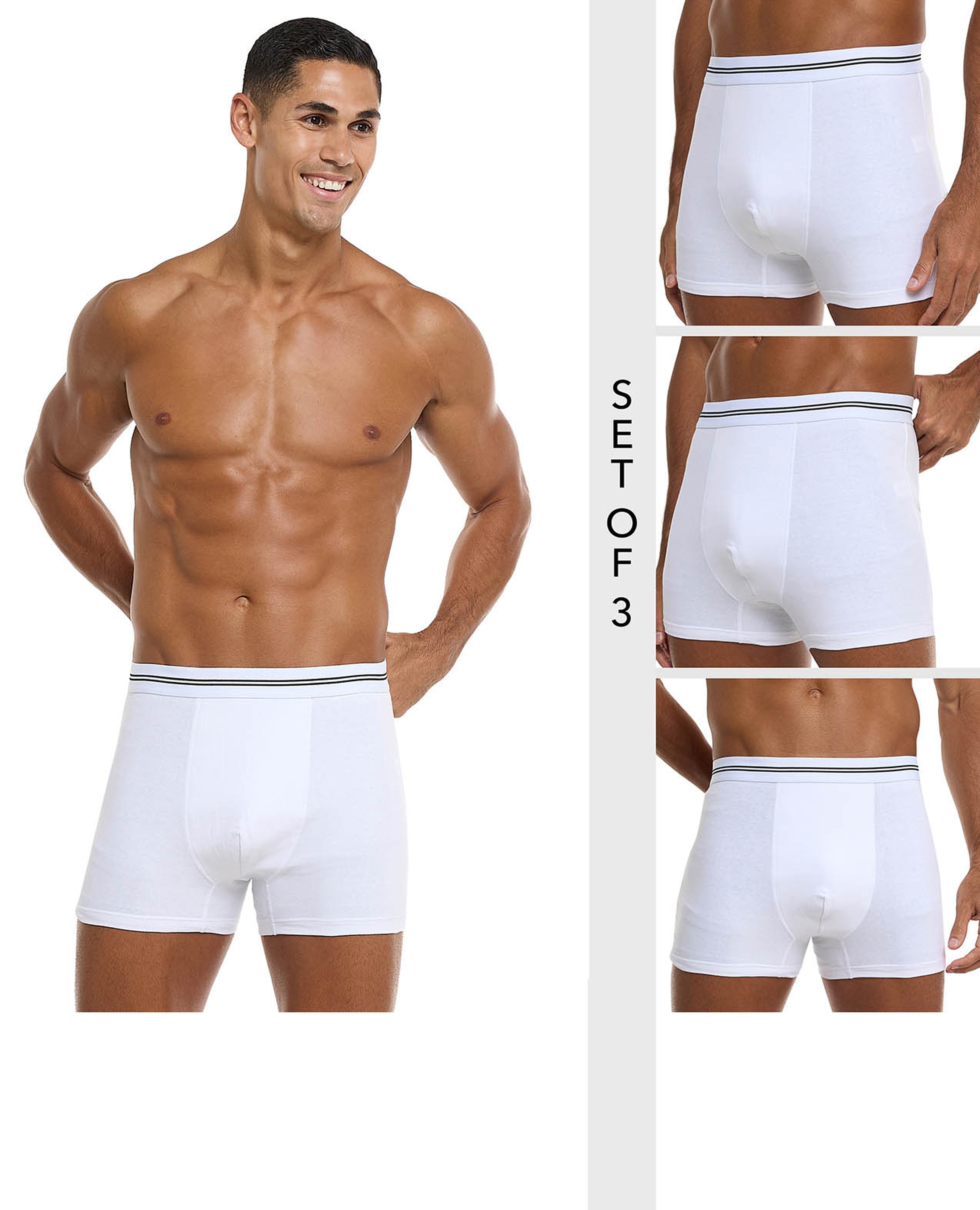 3 Pack Solid Boxer Briefs