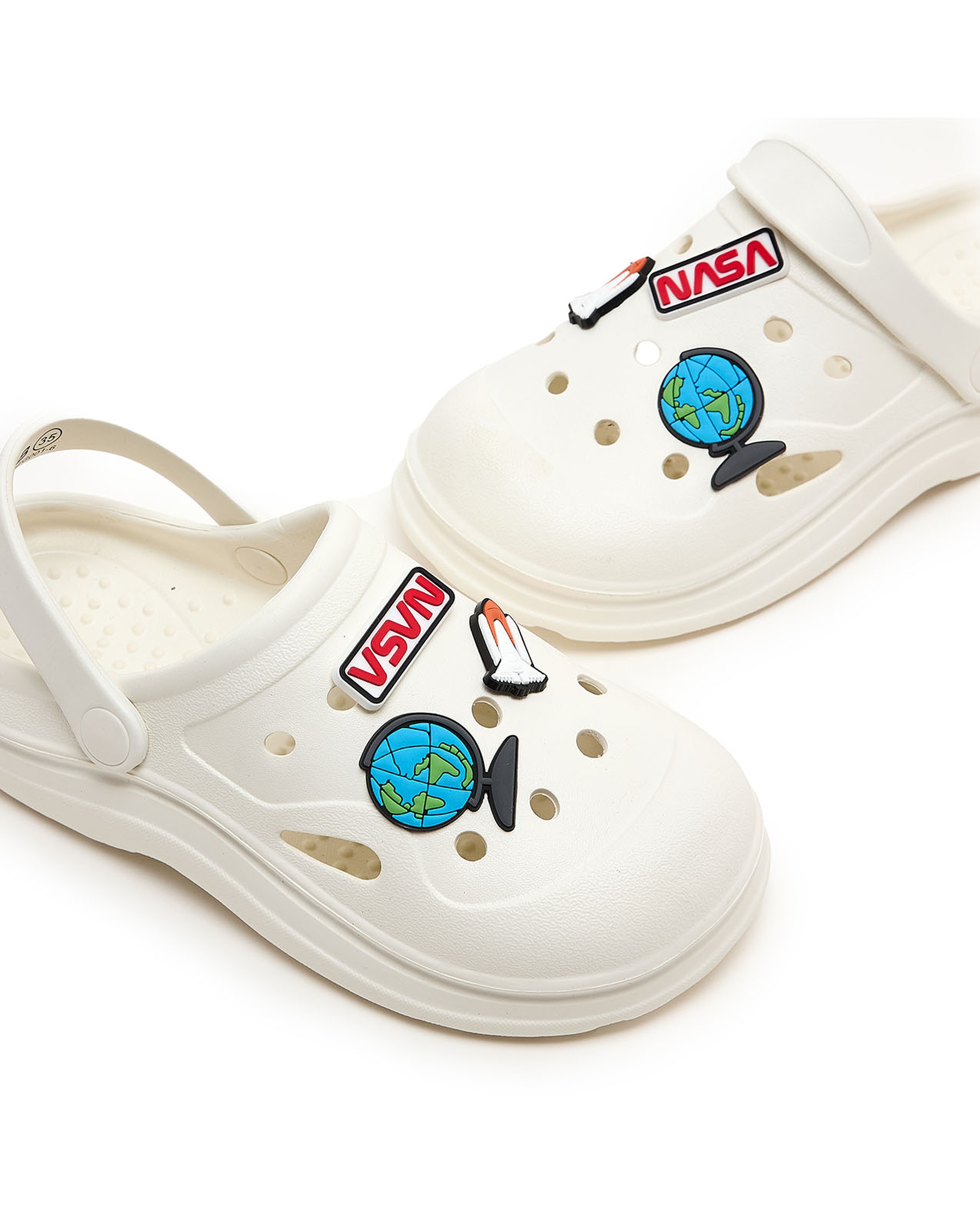 Slingback Clogs with Charm