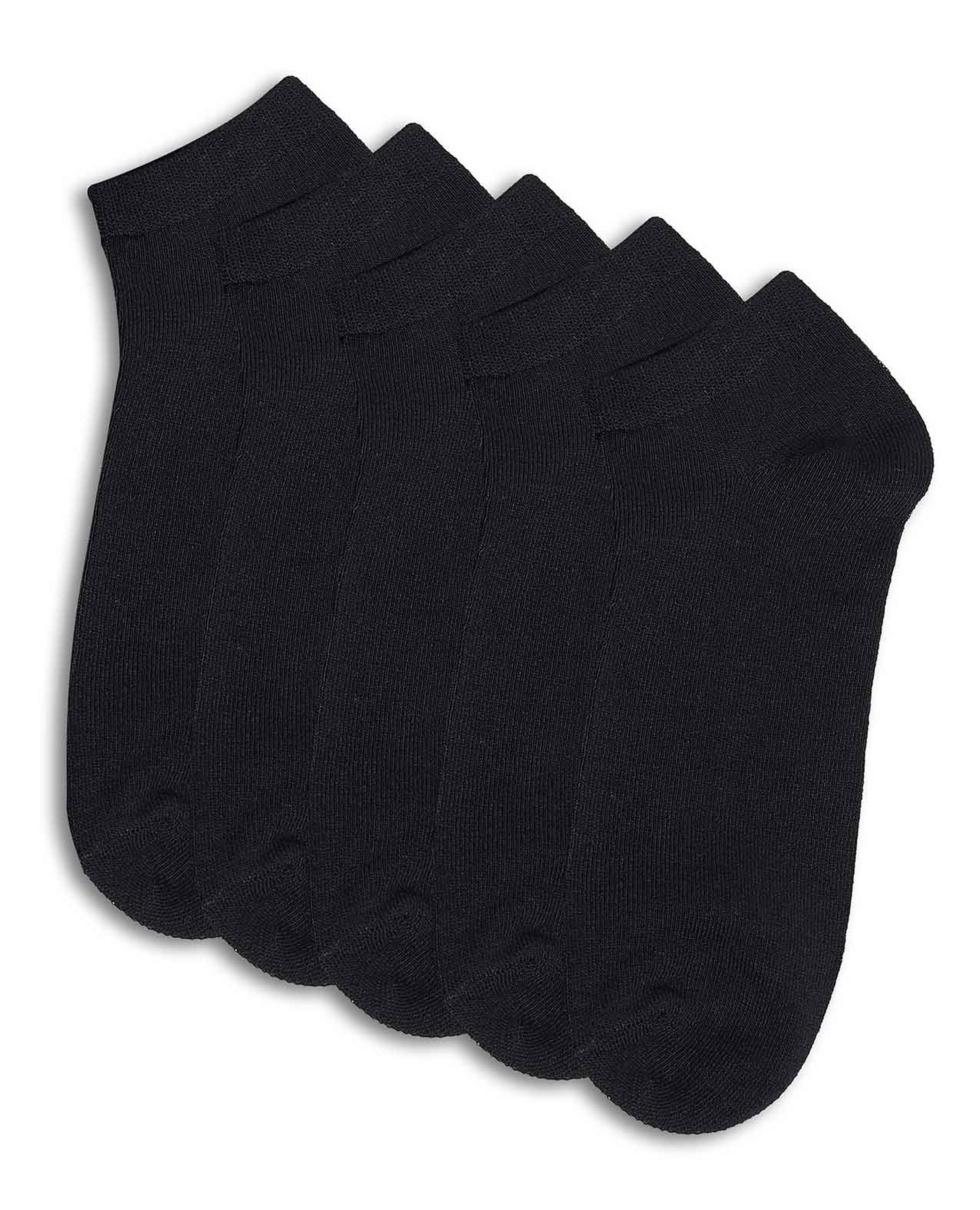 جوارب سادة بطول الكاحل - 5 أزواج