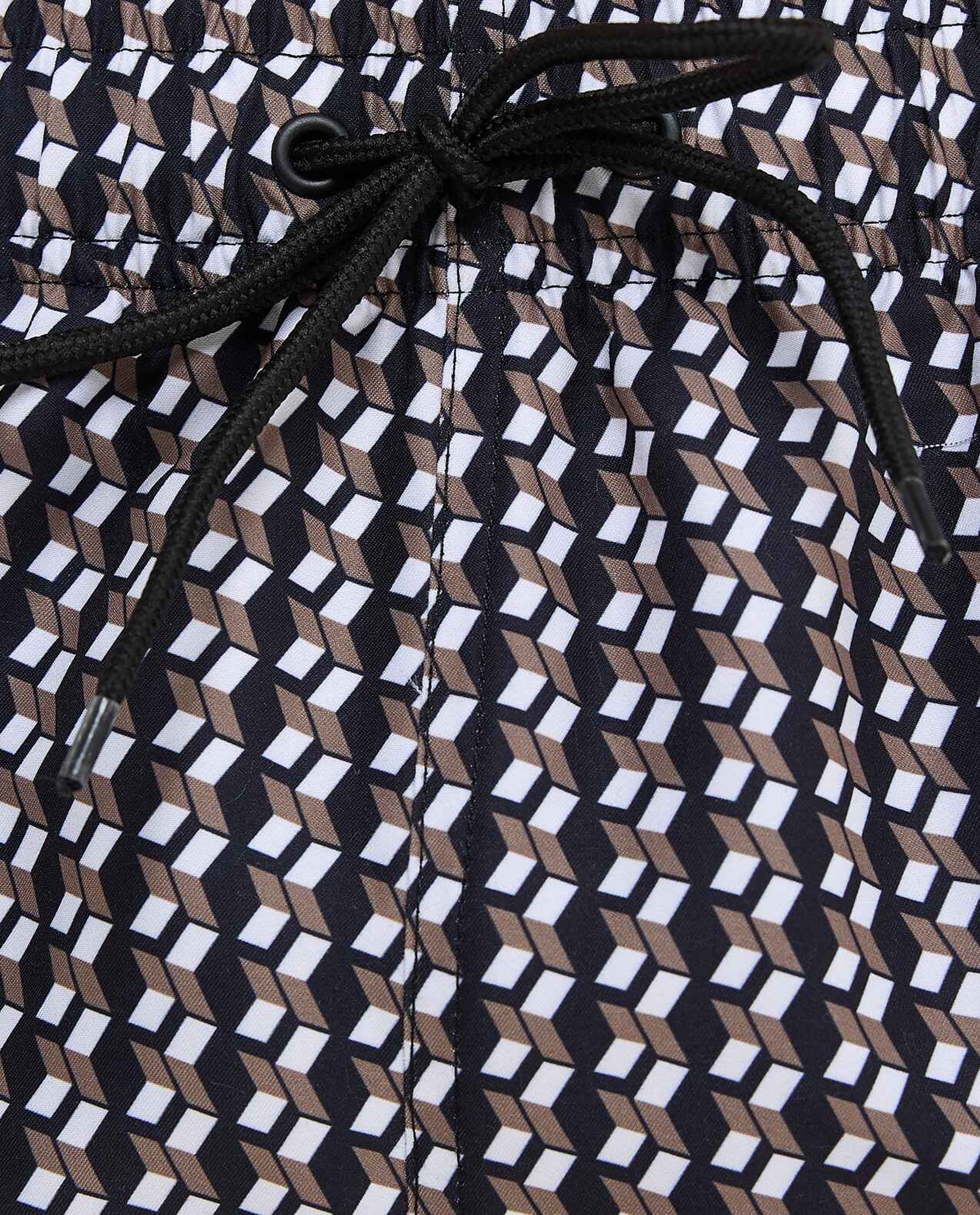 Patterned Swim Shorts with Drawstring Waist
