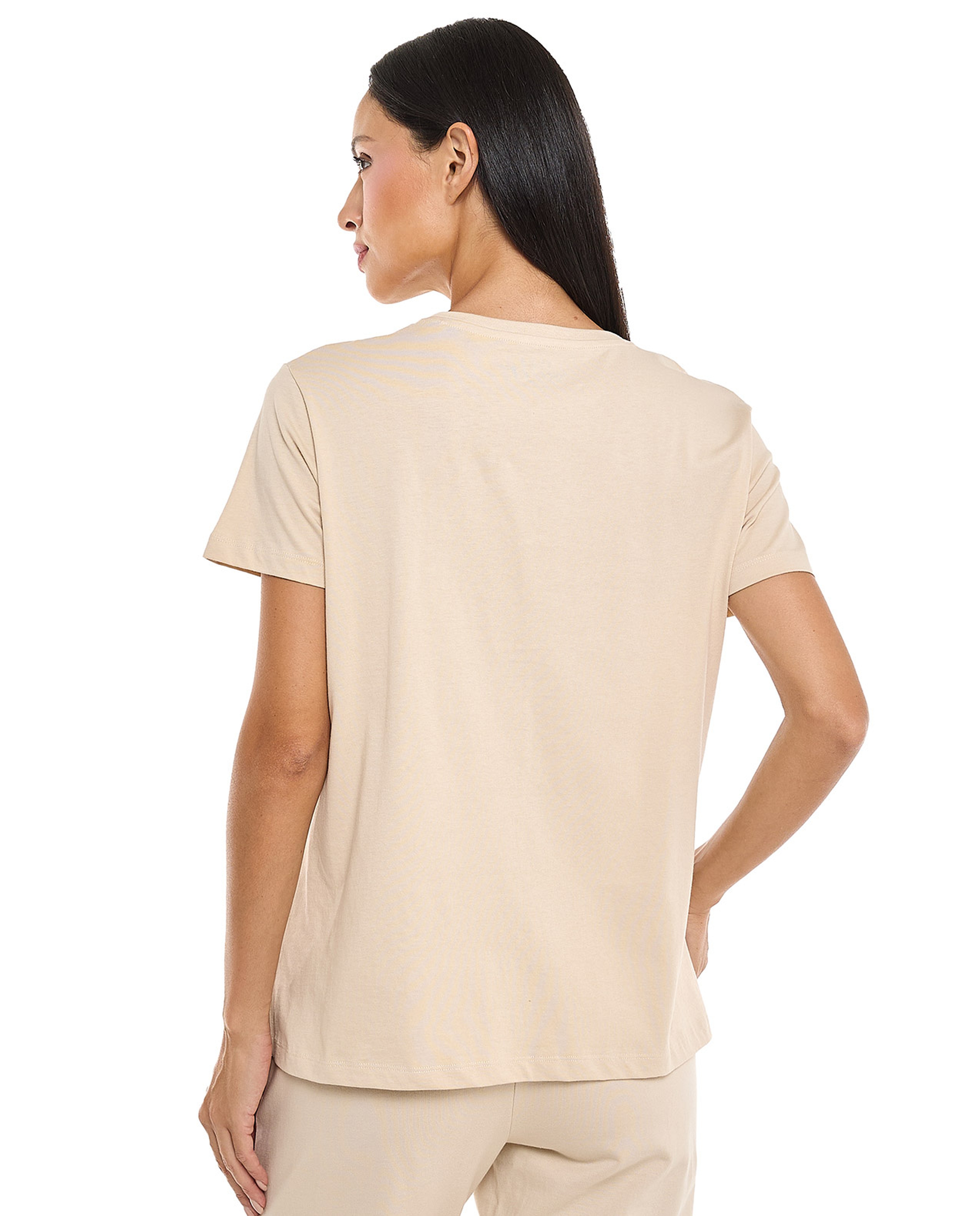 Sequined T-Shirt with Crew Neck and Short Sleeves