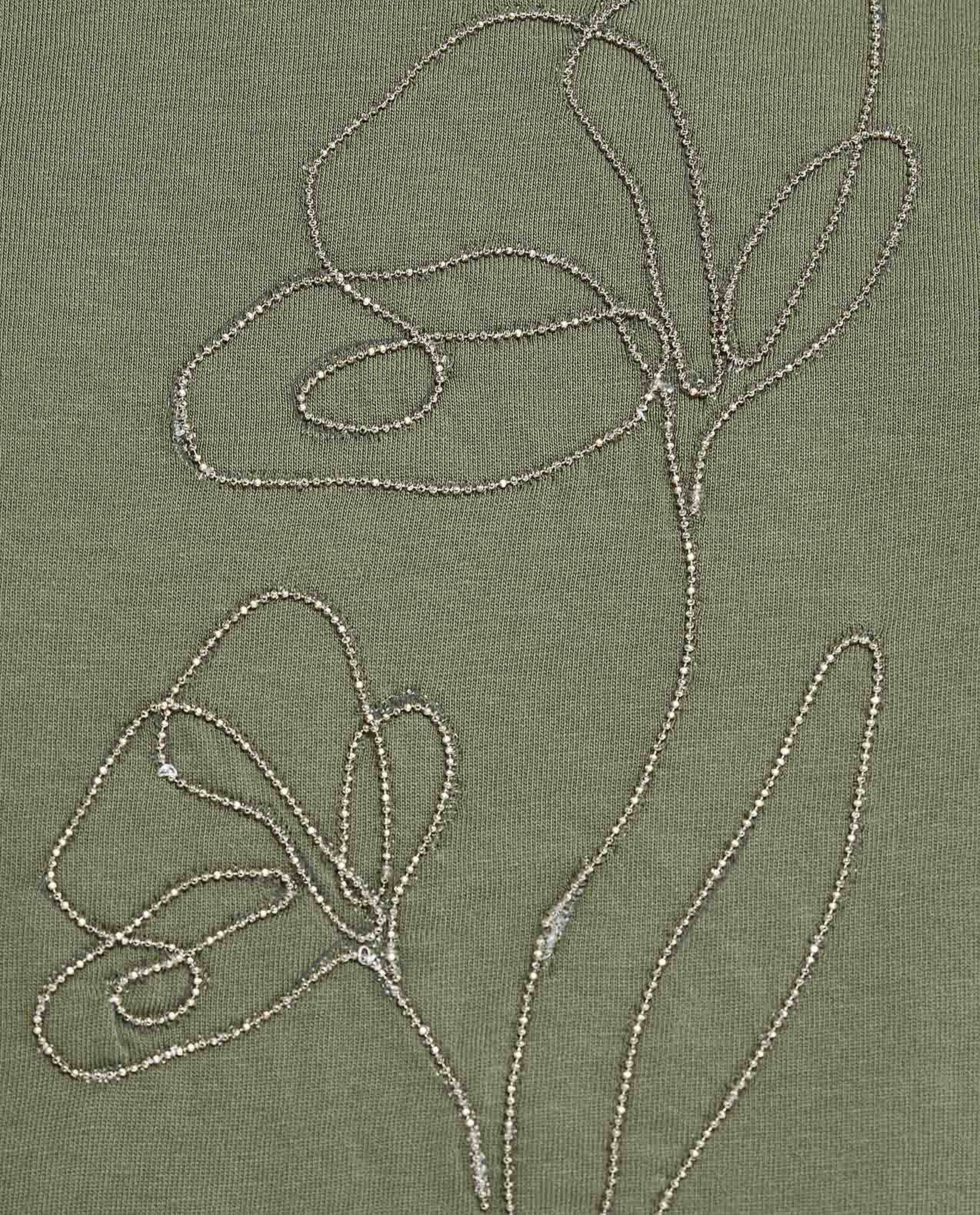 Embellished T-Shirt with Crew Neck and Short Sleeves