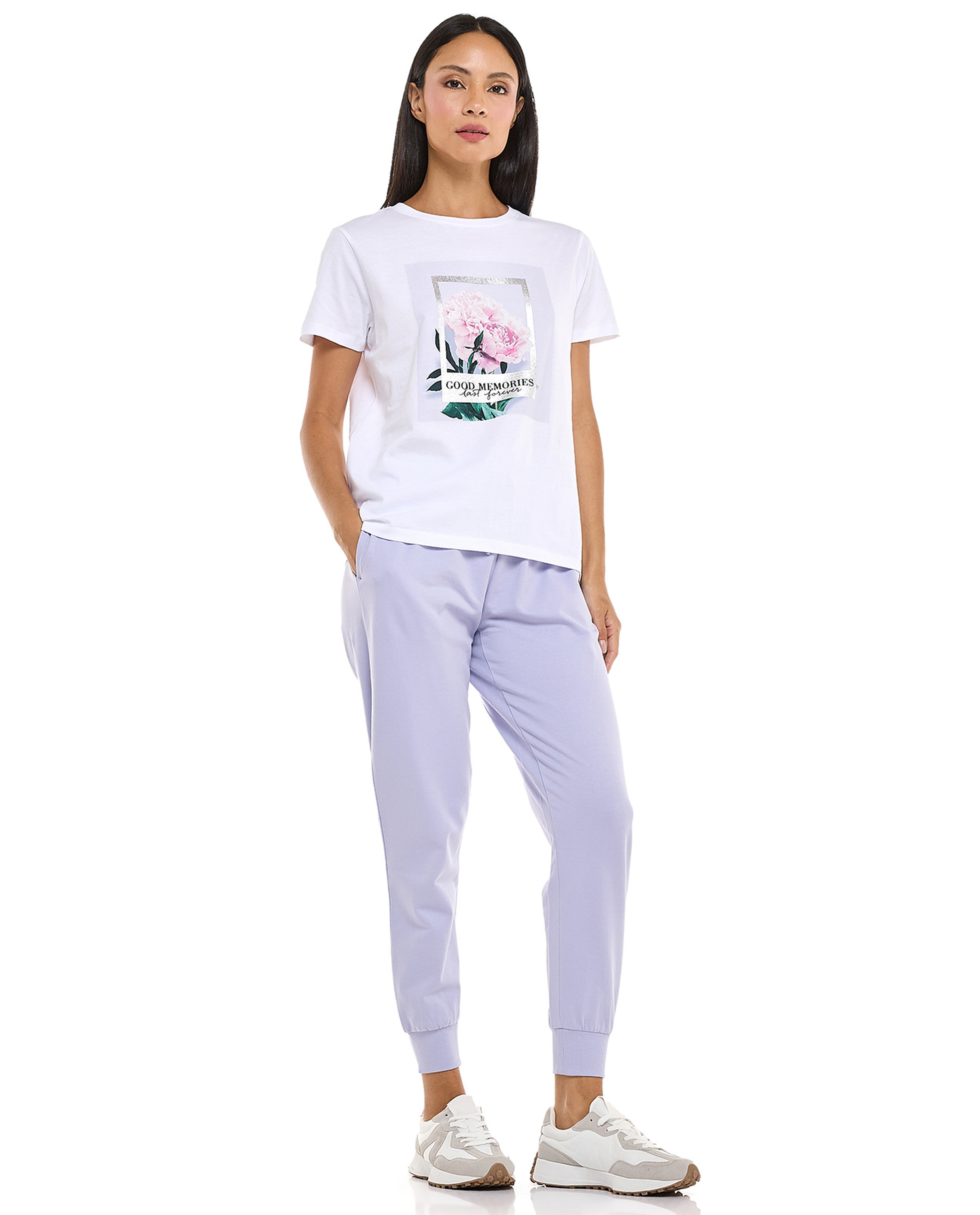 Printed T-Shirt with Crew Neck and Short Sleeves