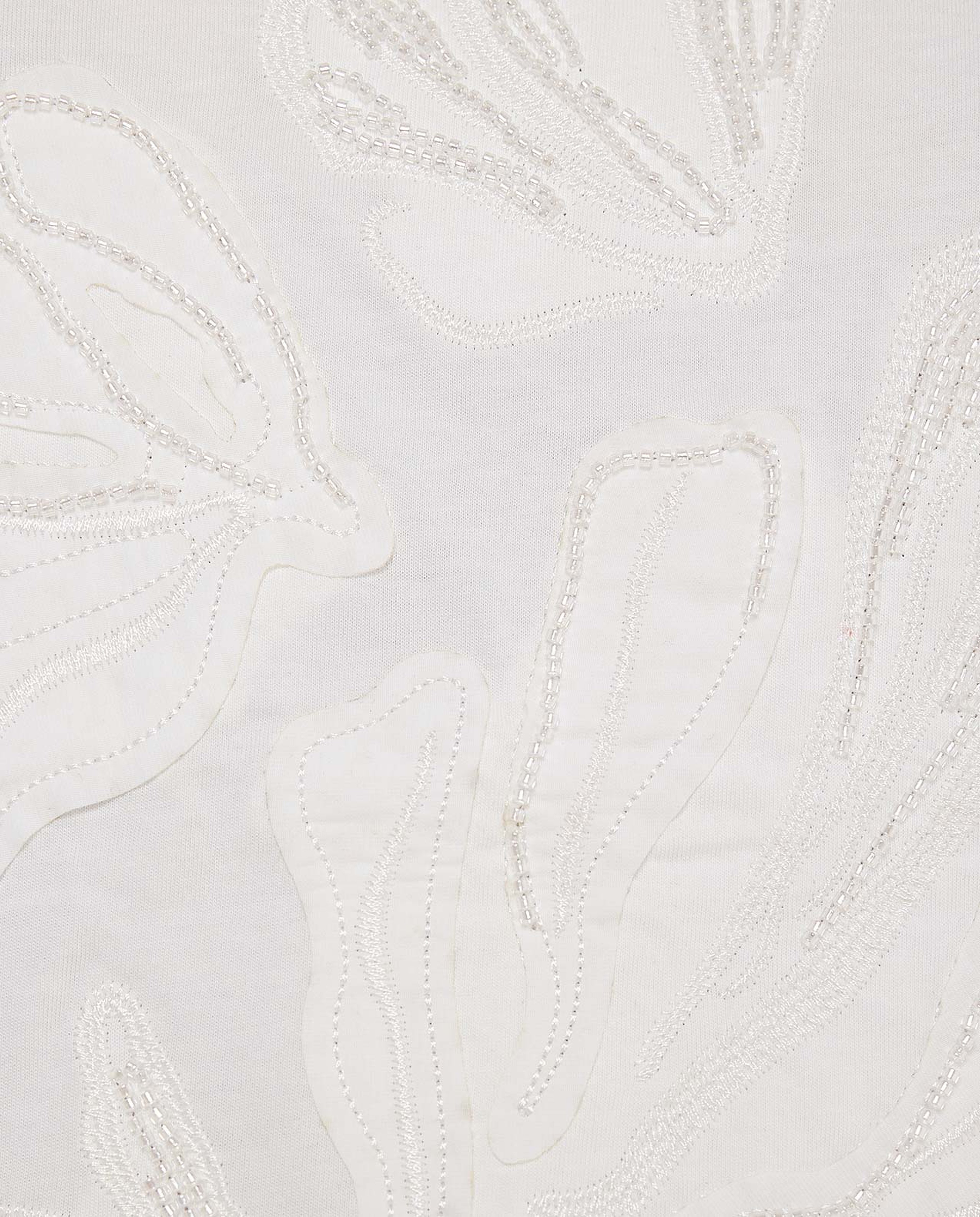 Embellished T-Shirt with Crew Neck and Short Sleeves