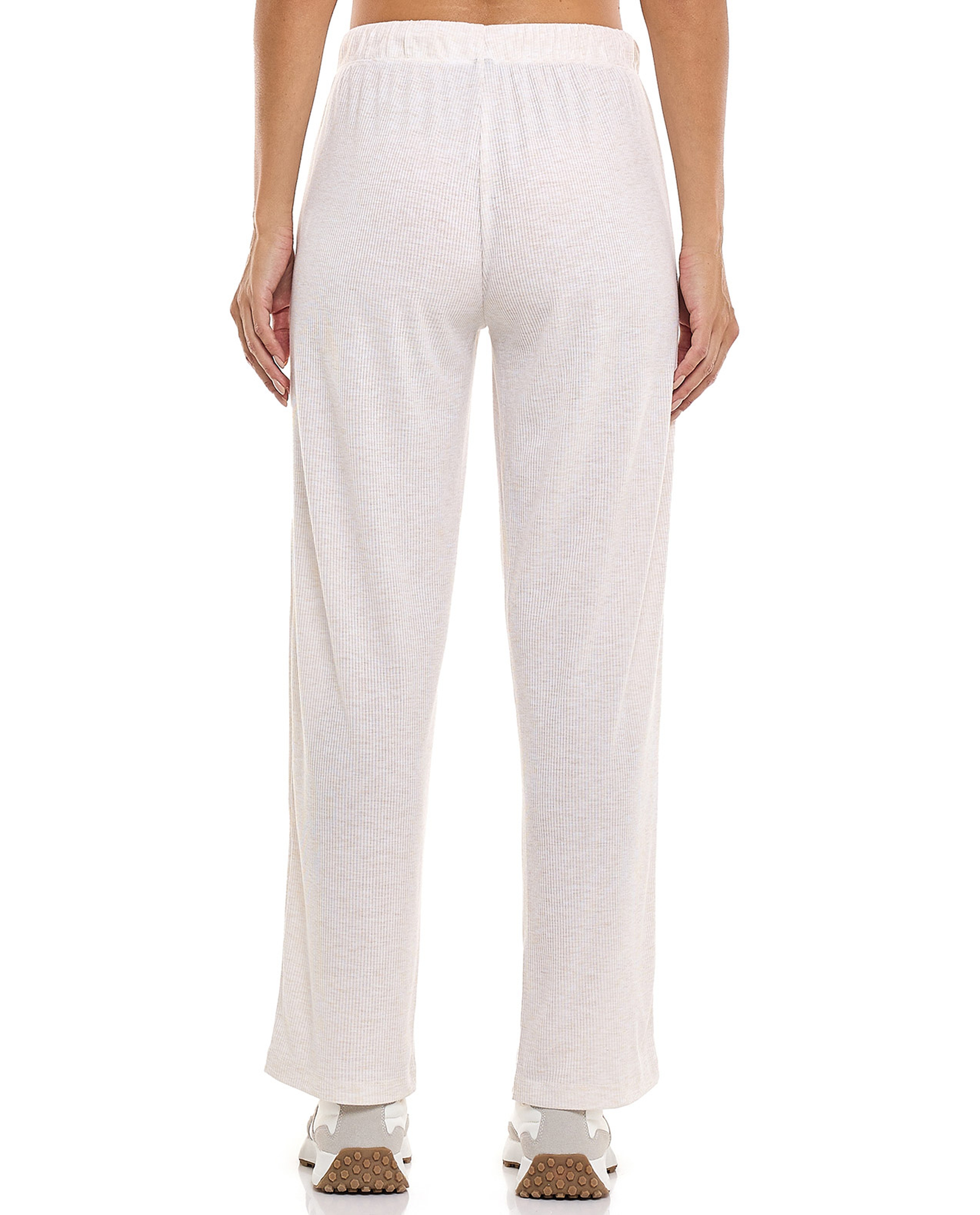 Ribbed Lounge Pants with Drawstring Waist