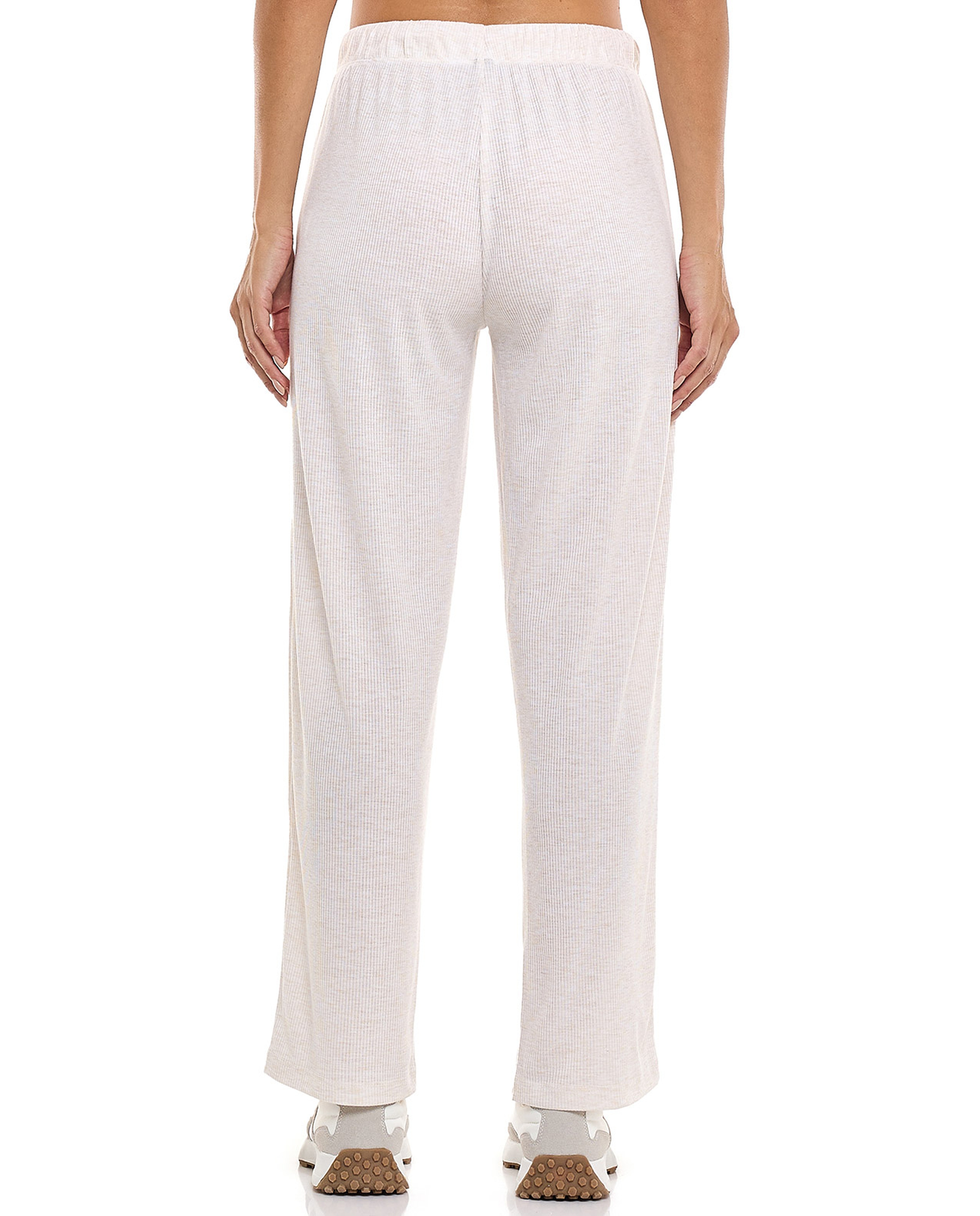 Ribbed Lounge Pants with Drawstring Waist