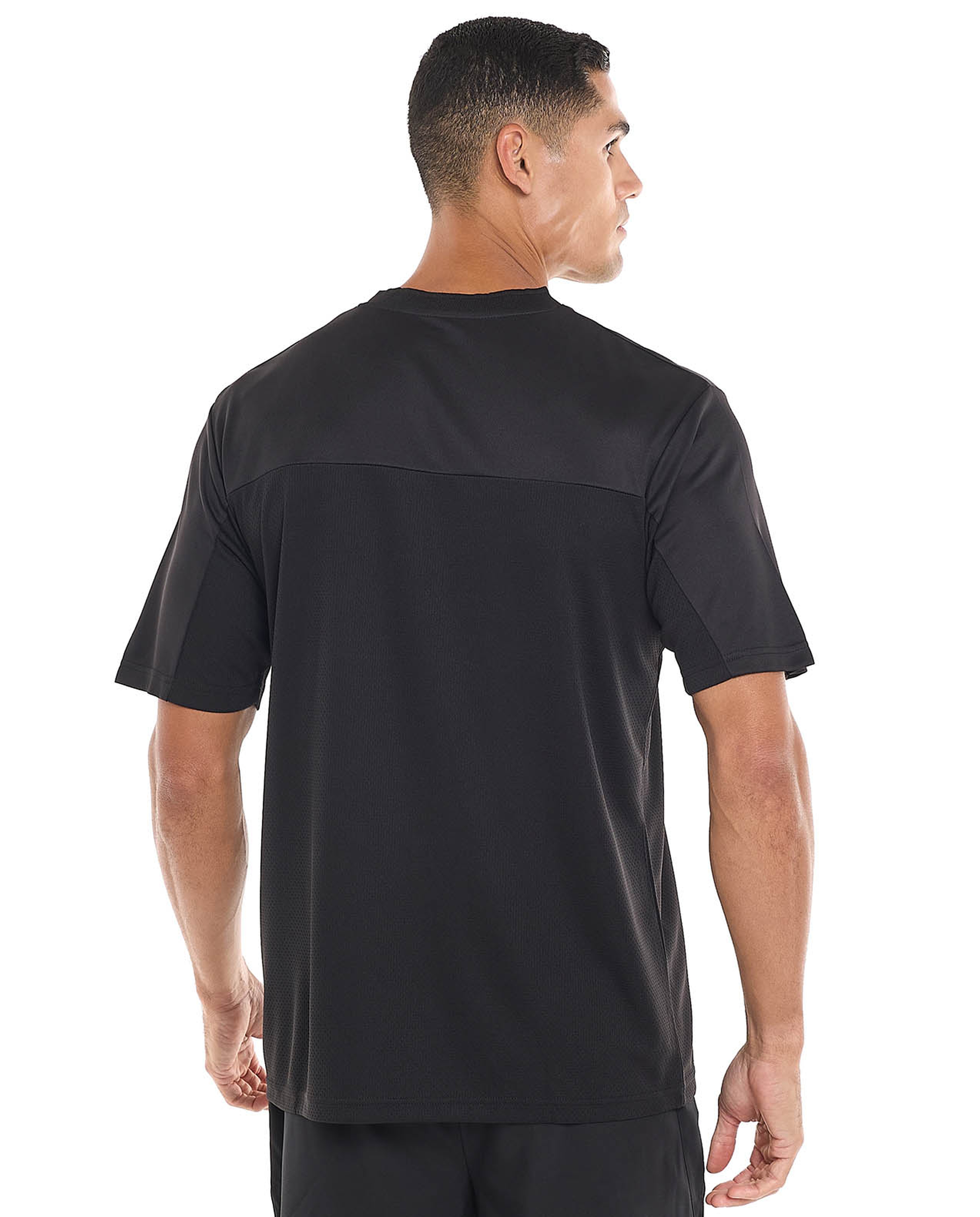 Embroidered Active T-Shirt with V-Neck and Short Sleeves