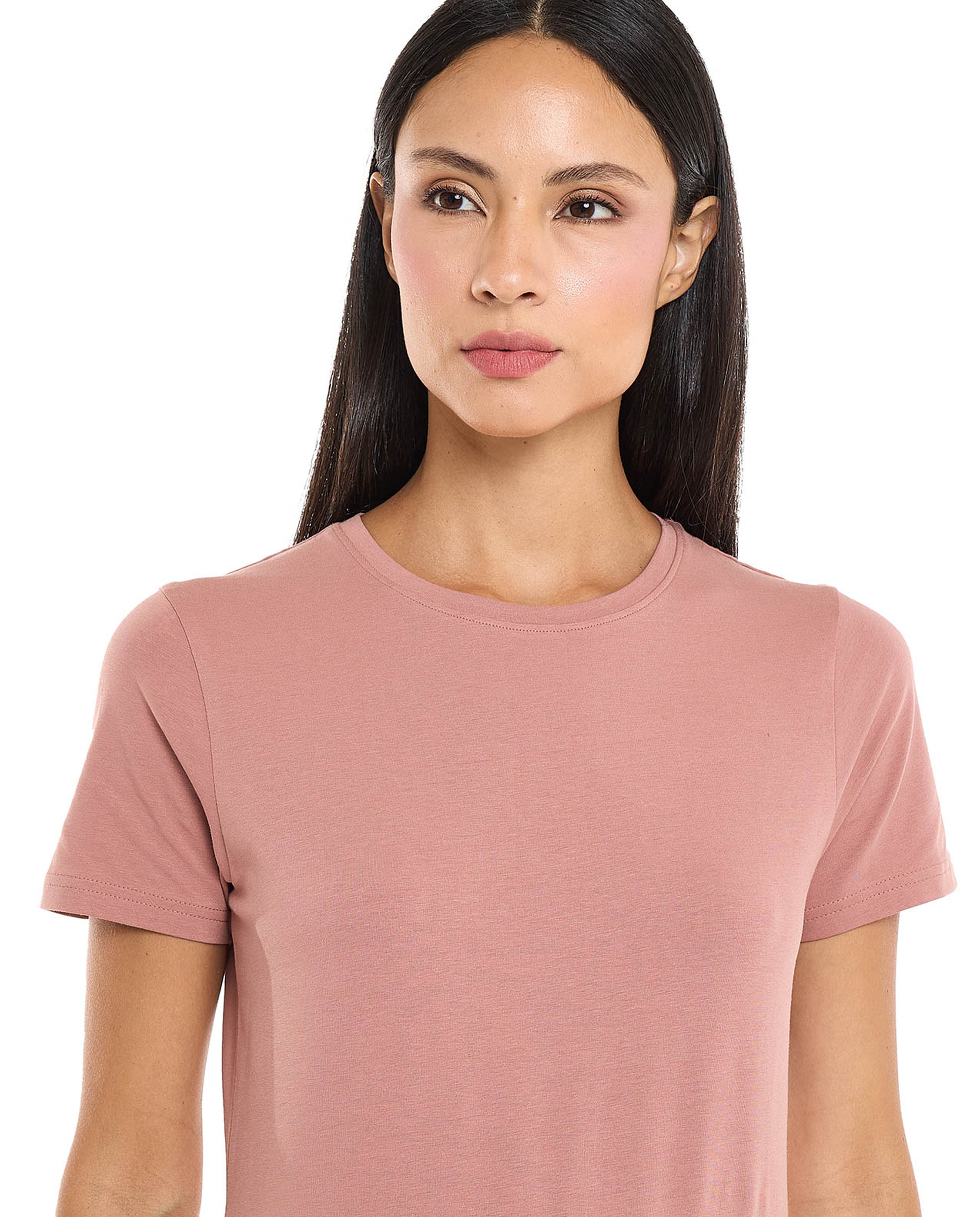 Solid T-Shirt with Crew Neck and Short Sleeves