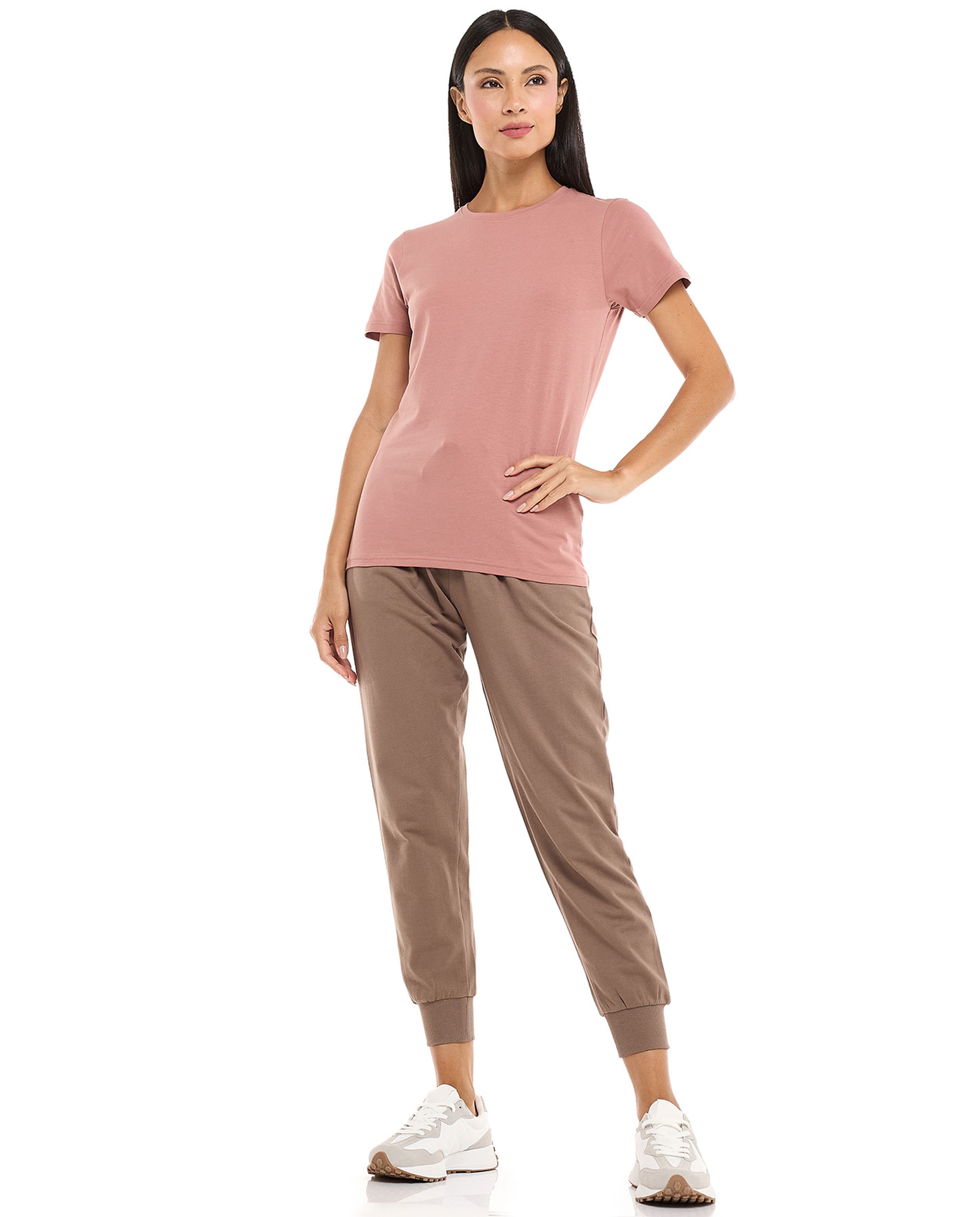 Solid T-Shirt with Crew Neck and Short Sleeves