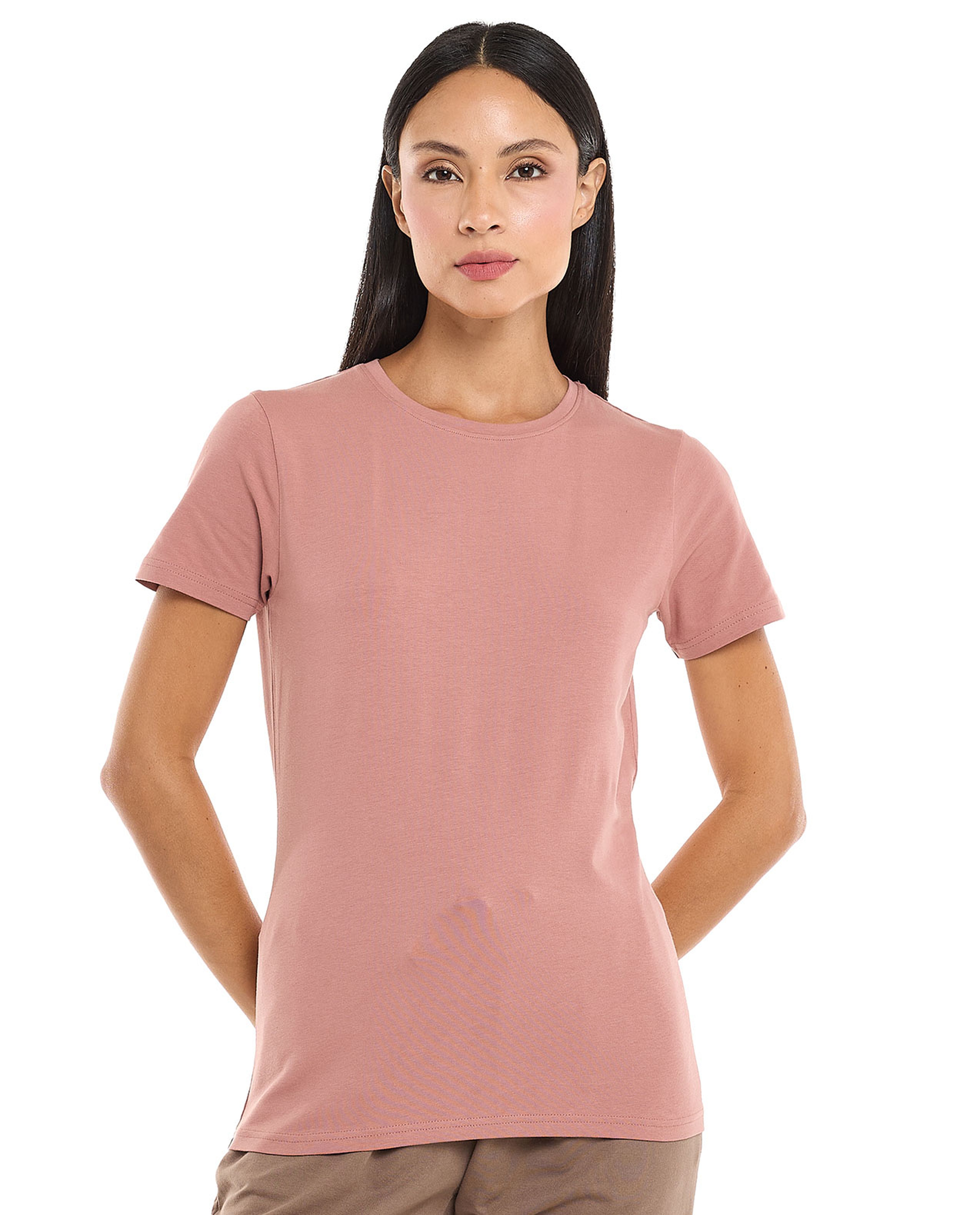 Solid T-Shirt with Crew Neck and Short Sleeves