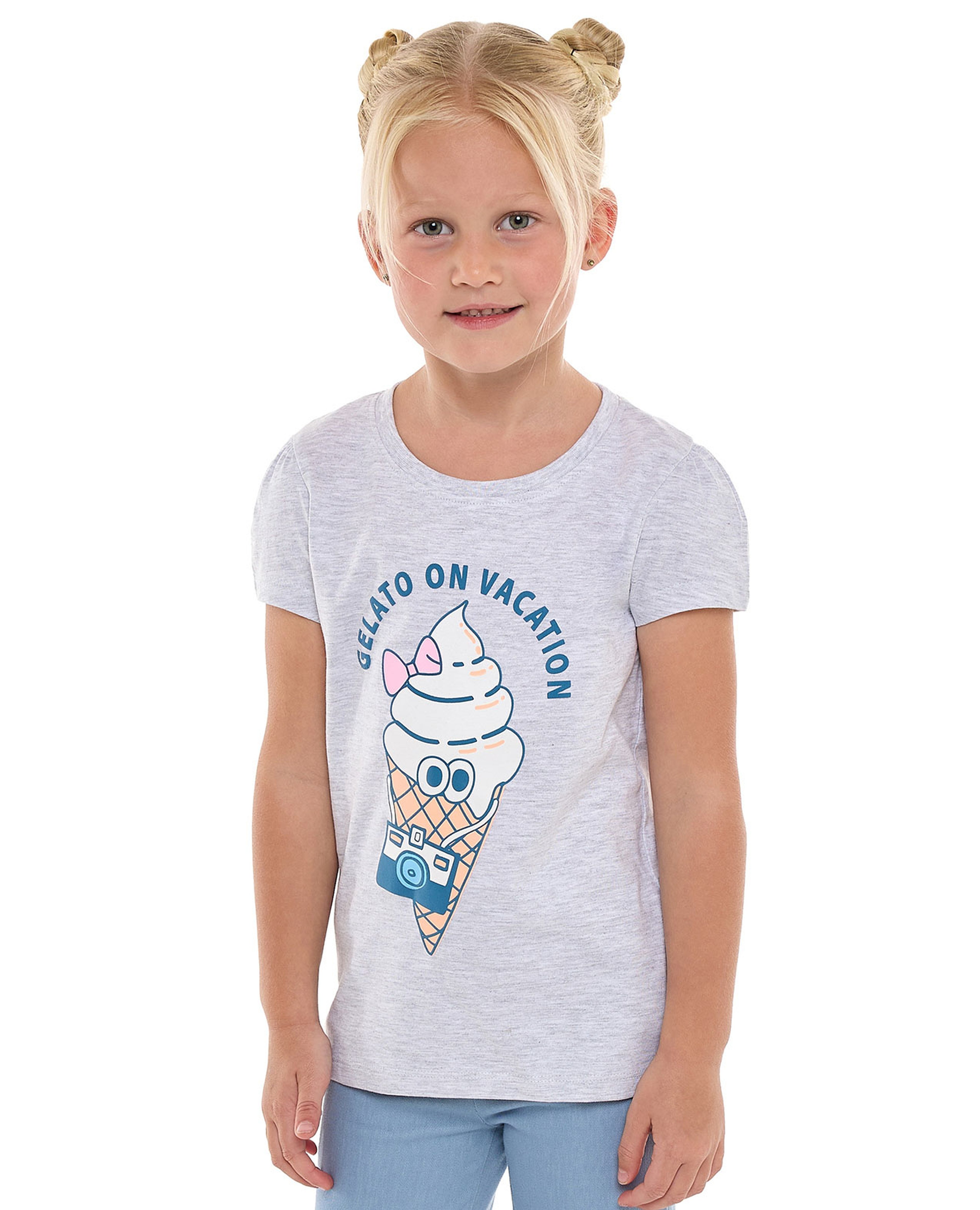 Printed T-Shirt with Crew Neck and Short Sleeves